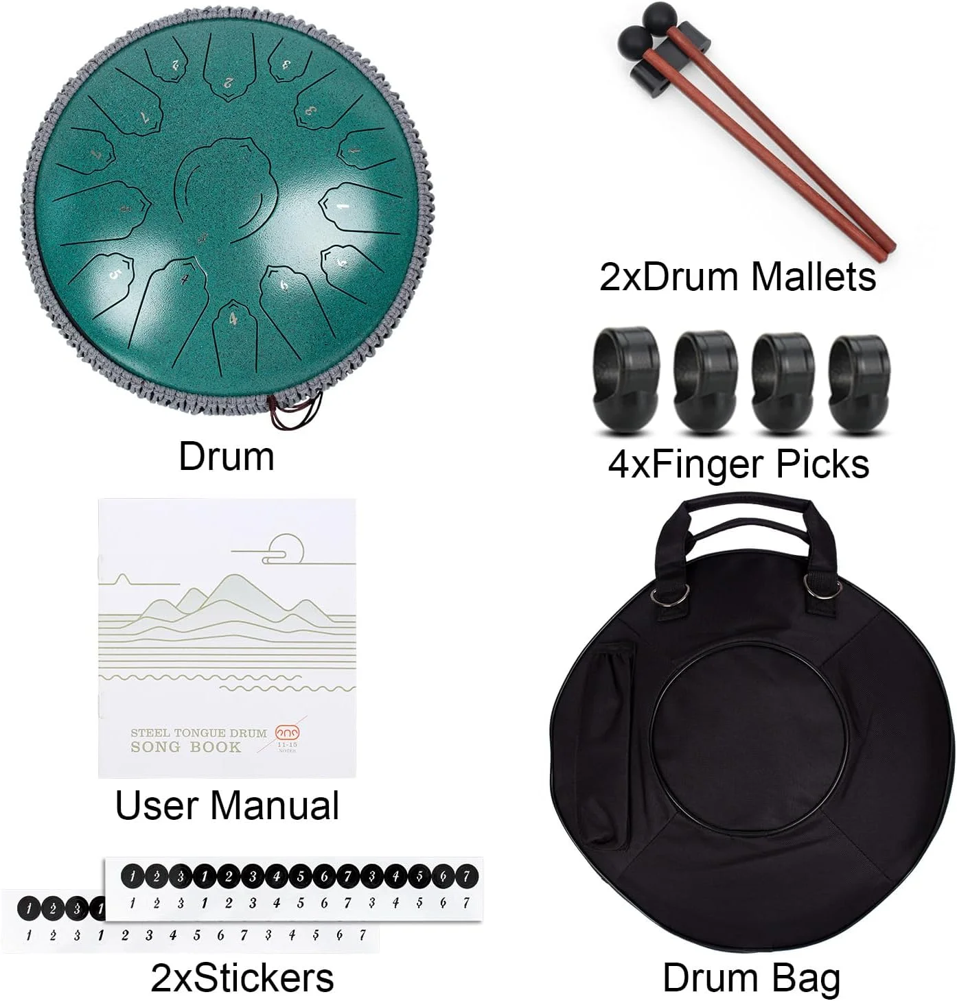 درام زبانی فولادی 14 اینچی برای بزرگسالان، درام هندپن ممتاز C ماژور با 15 نت دقیق تنظیم شده، درام باران بزرگ با کیف، کتاب موسیقی، چکشها، پیکهای انگشتی درام زبانی فولادی 14 اینچی برای بزرگسالان، درام هندپن ممتاز C ماژور با 15 نت دقیق تنظیم شده، درام باران بزرگ با کیف، کتاب موسیقی، چکشها، پیکهای انگشتی