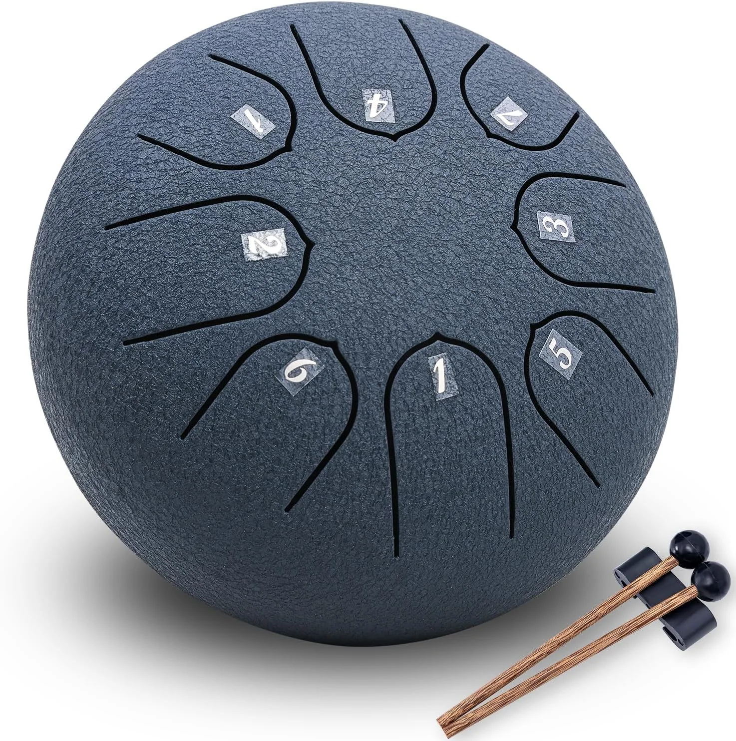 درام زبانی فولادی - 6 اینچ 8 نت کلید C سازهای کوبه ای درام هندپن با کتاب موسیقی برای آموزش موسیقی، سرگرمی، مدیتیشن، کنسرت، شفای ذهن، یوگا و ذن (آبی سرمه ای)