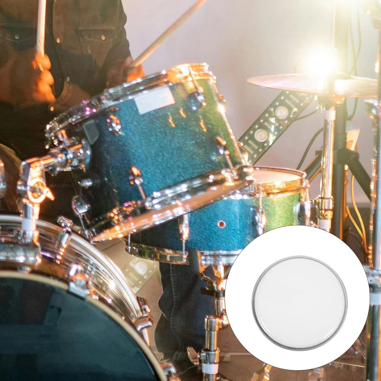 پوست درام سرنج 12 اینچی دولایه SAFIGLE، فیلم پلی استر نیمه شفاف، جایگزینی برای لوازم جانبی کوبه ای ست جاز