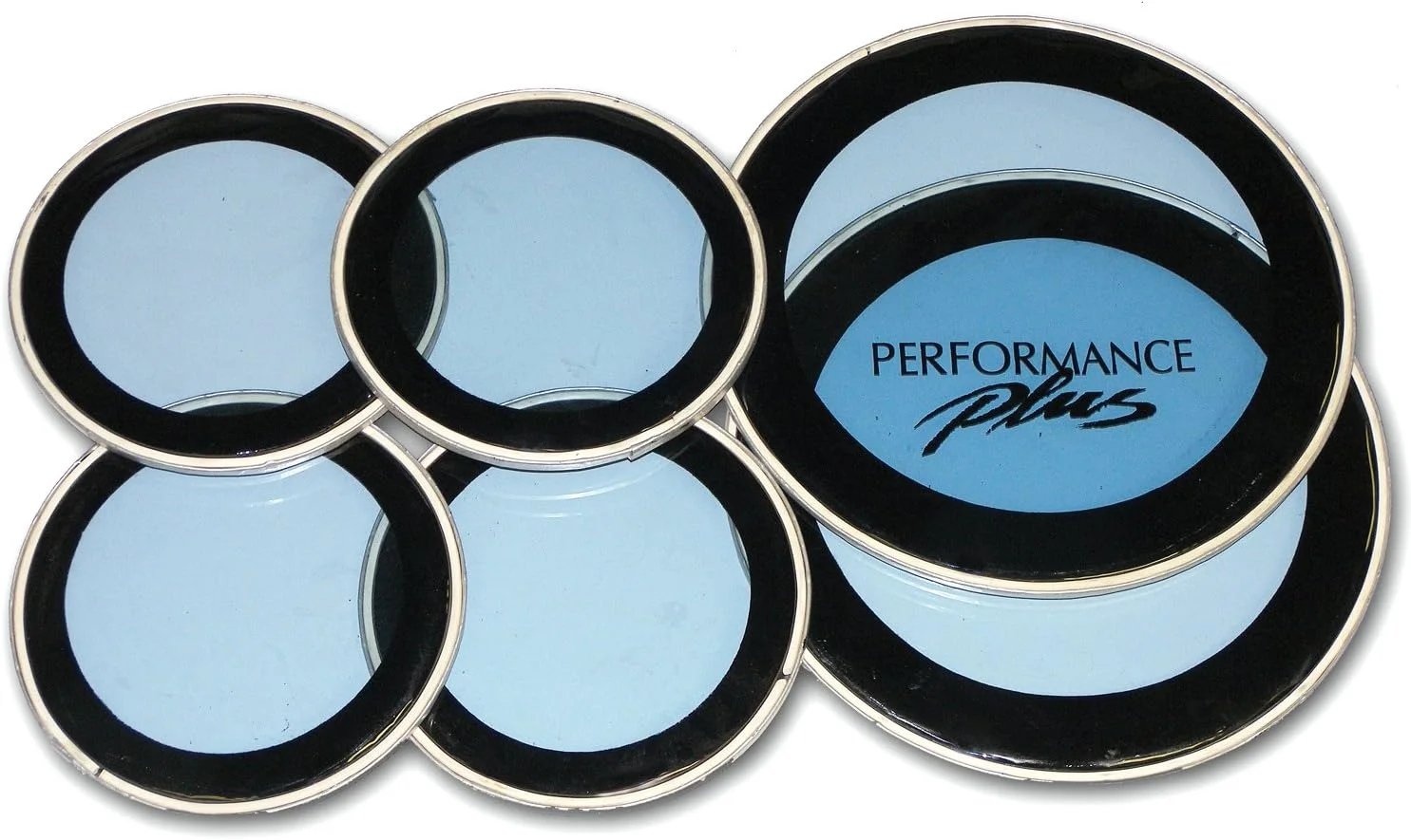 ست پوست درام - بسته 6 عددی - (4) پوست تام-تام 8 اینچی و (2) پوست اسنر 13 اینچی مایلار آبی شفاف - Performance Plus (MDH-6)