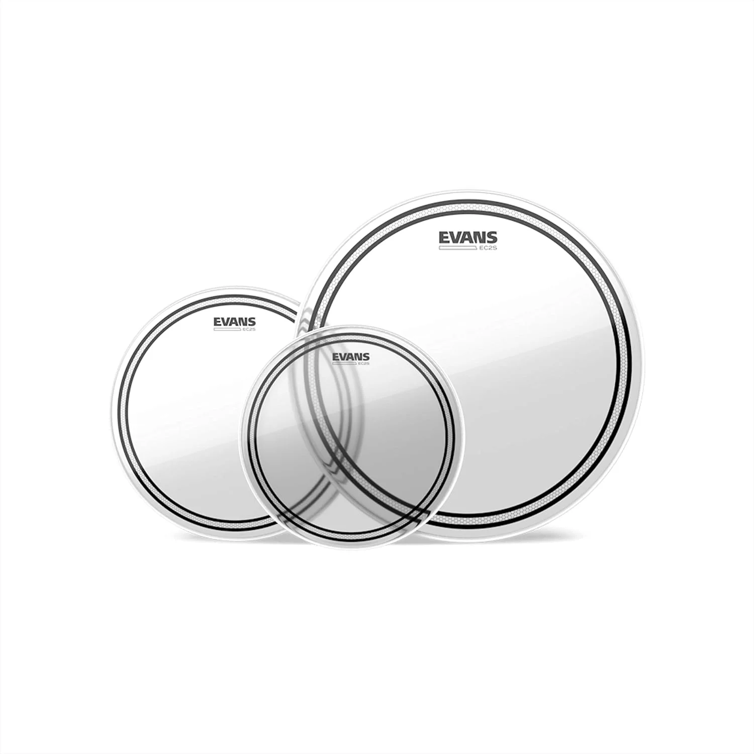 پک سه عددی پوست تام شفاف Evans EC2 - سایزهای 10، 12 و 16 اینچ (ETPEC2SCLR-Rd1)