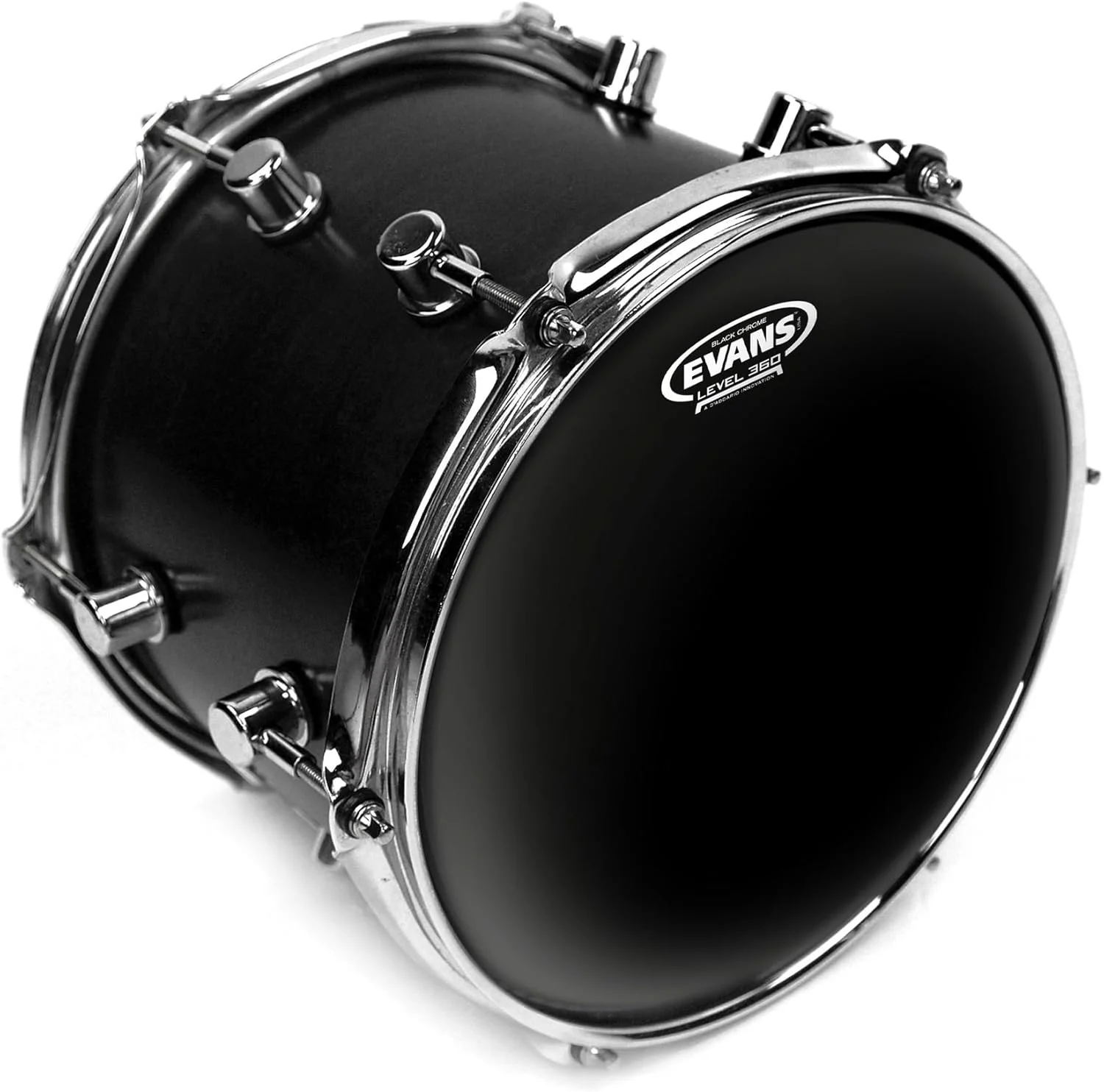 پوست درامز Evans - پوست تام کروم مشکی، 6 اینچ