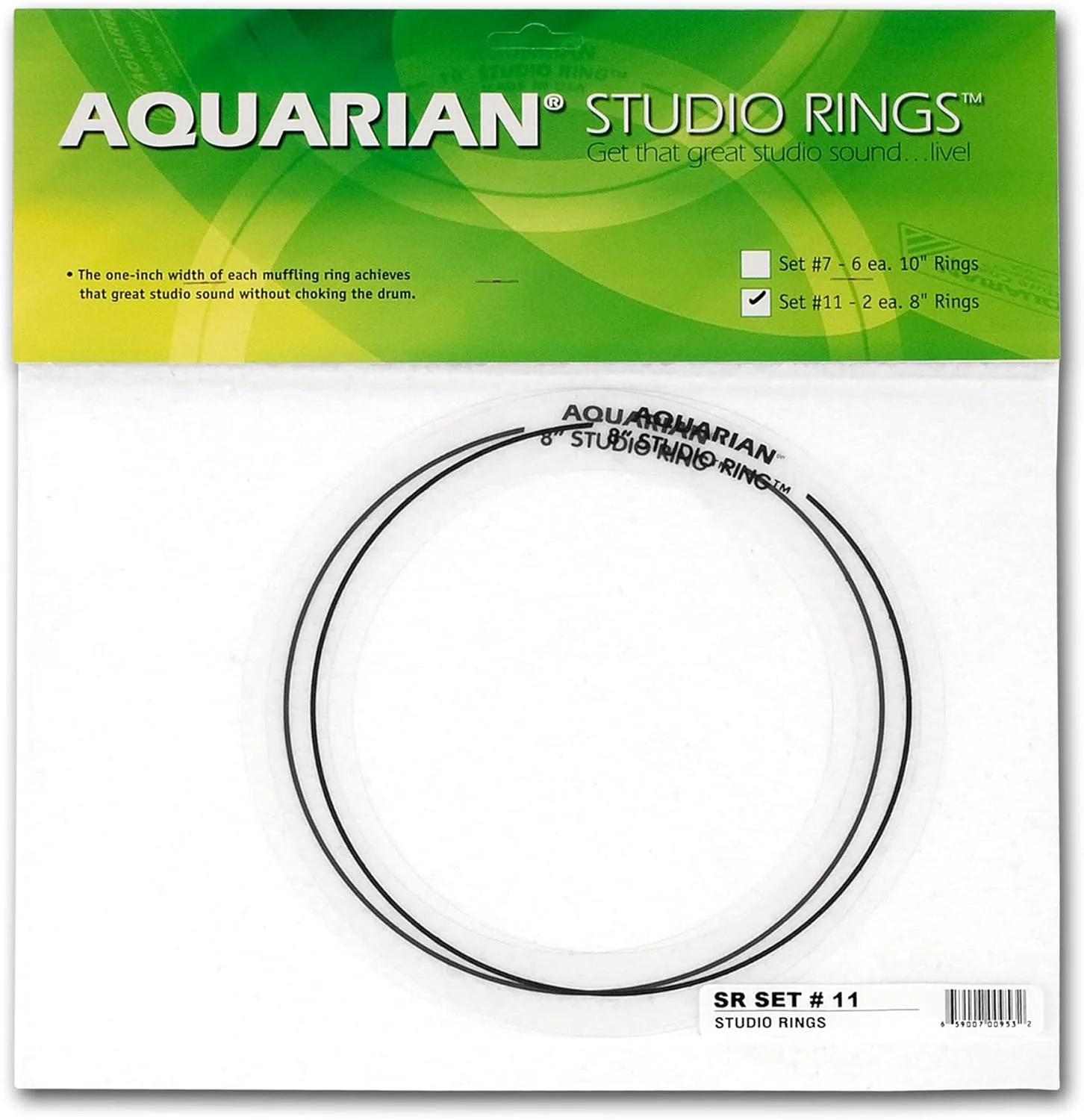 حلقه های خفه کننده طبل آکواریان مدل SR SET#11، دو عدد ۸ اینچی