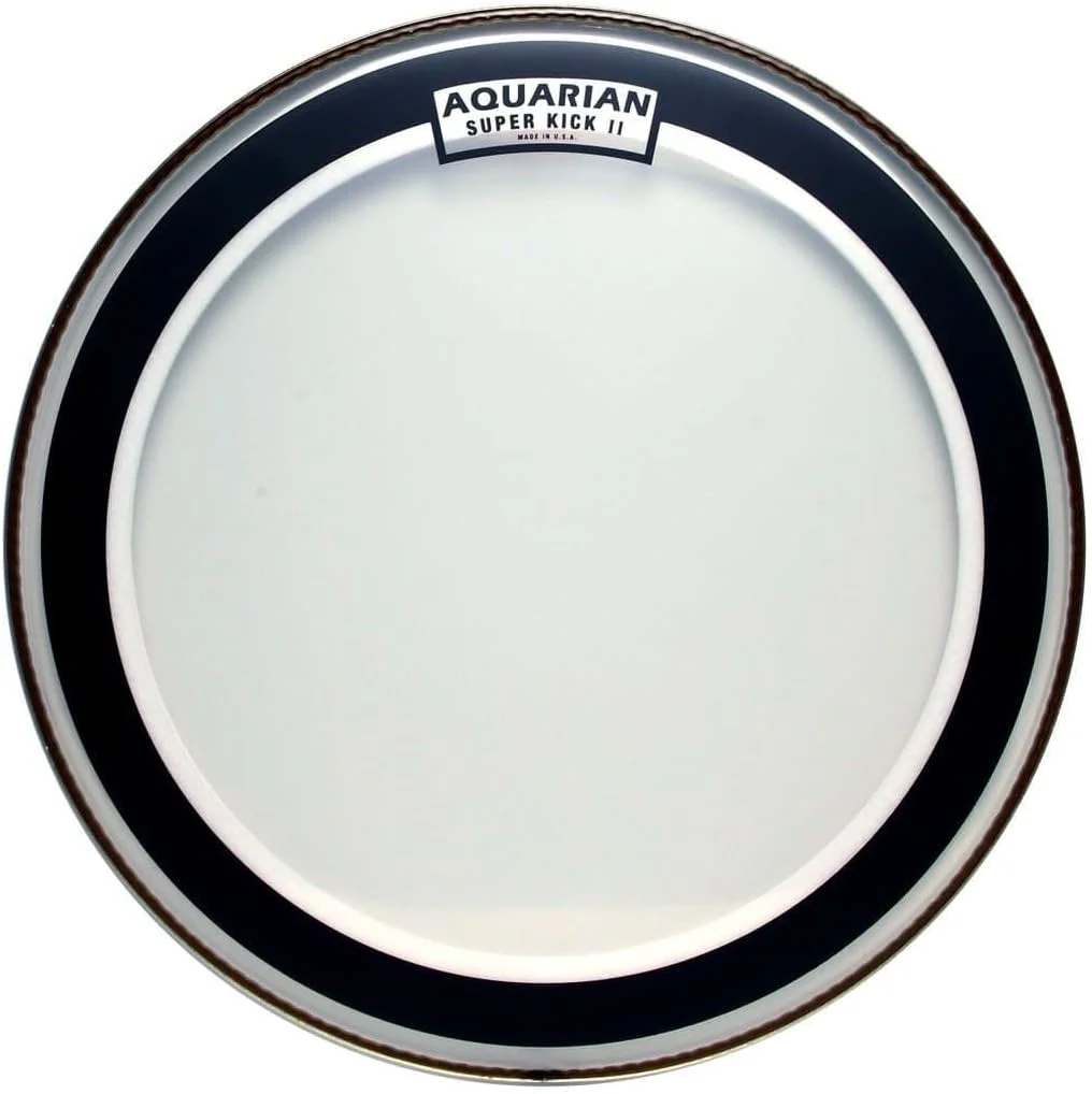 پوست درام آکواریان SKPII22BK Super-Kick II بسته پیش‌فرض پوست باس درام ۲۲ اینچی، مشکی براق