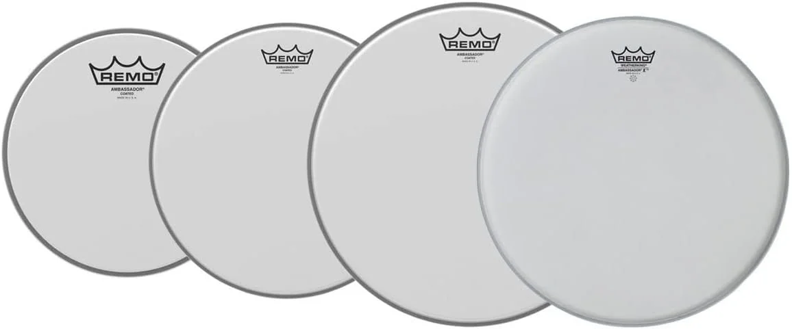پک استاندارد پوست درام روکش‌دار Remo Ambassador به همراه پوست اسنر ۱۴ اینچی