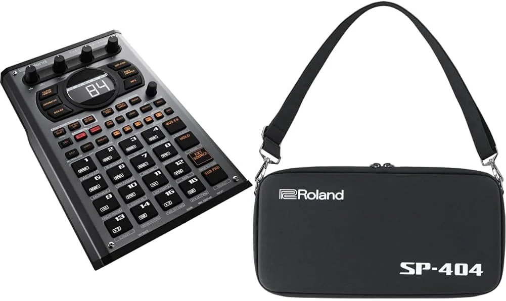 سمپلر و افکتور خلاقانه Roland SP-404MKII با حافظه داخلی 16 گیگابایتی و کیف حمل سفارشی CB-404 برای سمپلرهای SP-404MKII، SP-404A، SP-404SX و SP-404