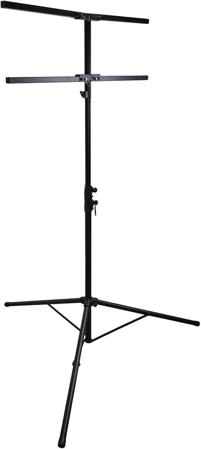 پایه نور تاشو 3.6 متری Rockville RVLS-F1 برای 8 نور، ظرفیت 50 کیلوگرم، میله نصب نور تاشو 120 سانتی متری، ارتفاع قابل تنظیم 240-360 سانتی متر، شامل سخت افزار نصب، برای دی جی ها و مراسم