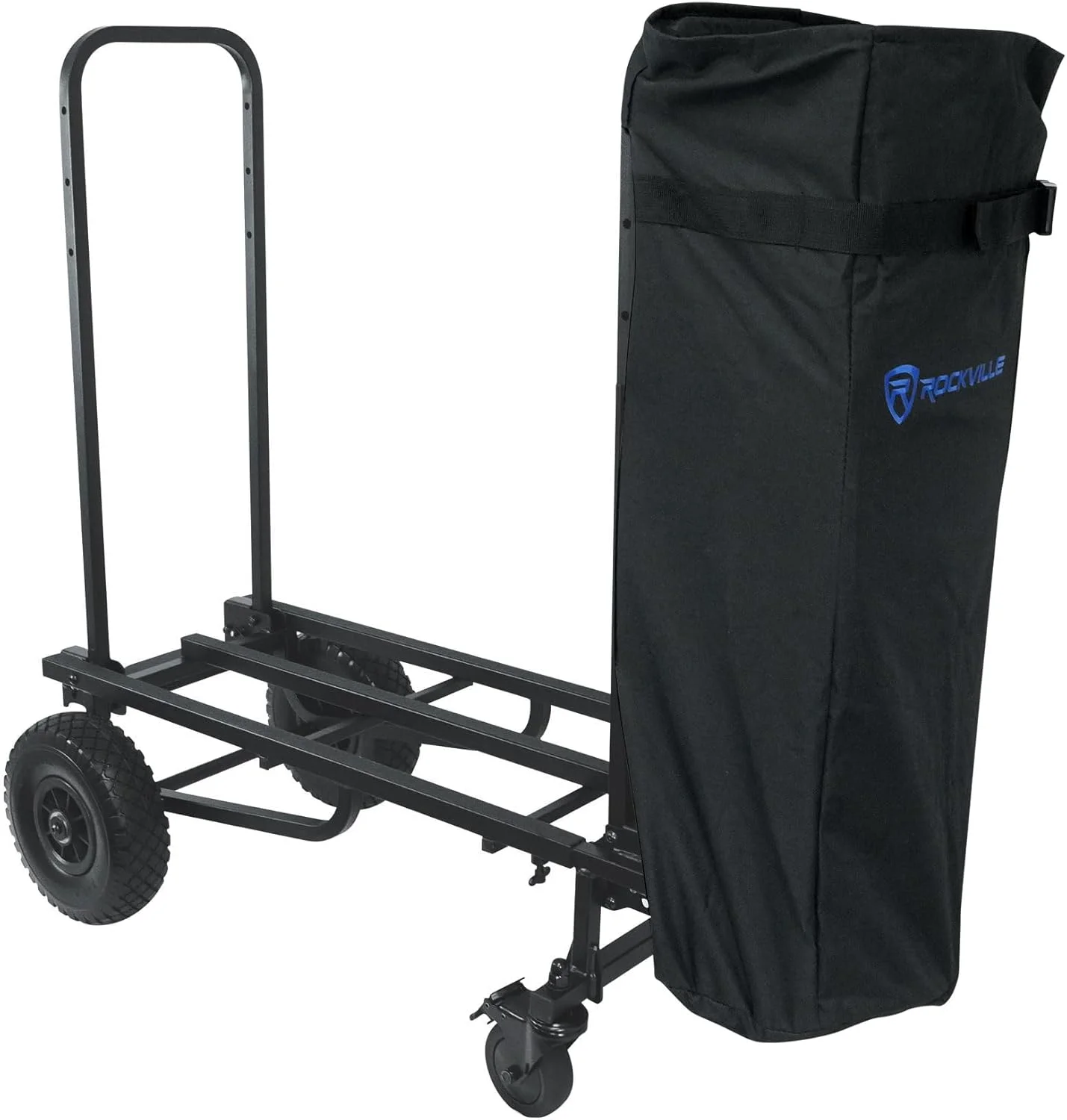 راکویل Rock CART مجموعه آفرود: چرخ دستی حمل تجهیزات دی‌جی با چرخ‌های بزرگ مناسب تمام سطوح، کیف حمل سه‌پایه میکروفون و پایه بلندگو، مناسب اجراها و رویدادها، 2 تکه