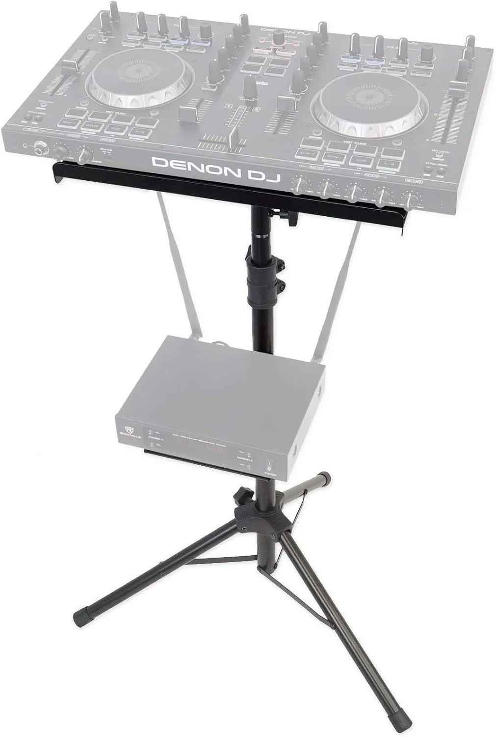 پایه سه پایه قابل تنظیم کنترلر DJ راکویل RLS67 به همراه سینی های دوتایی