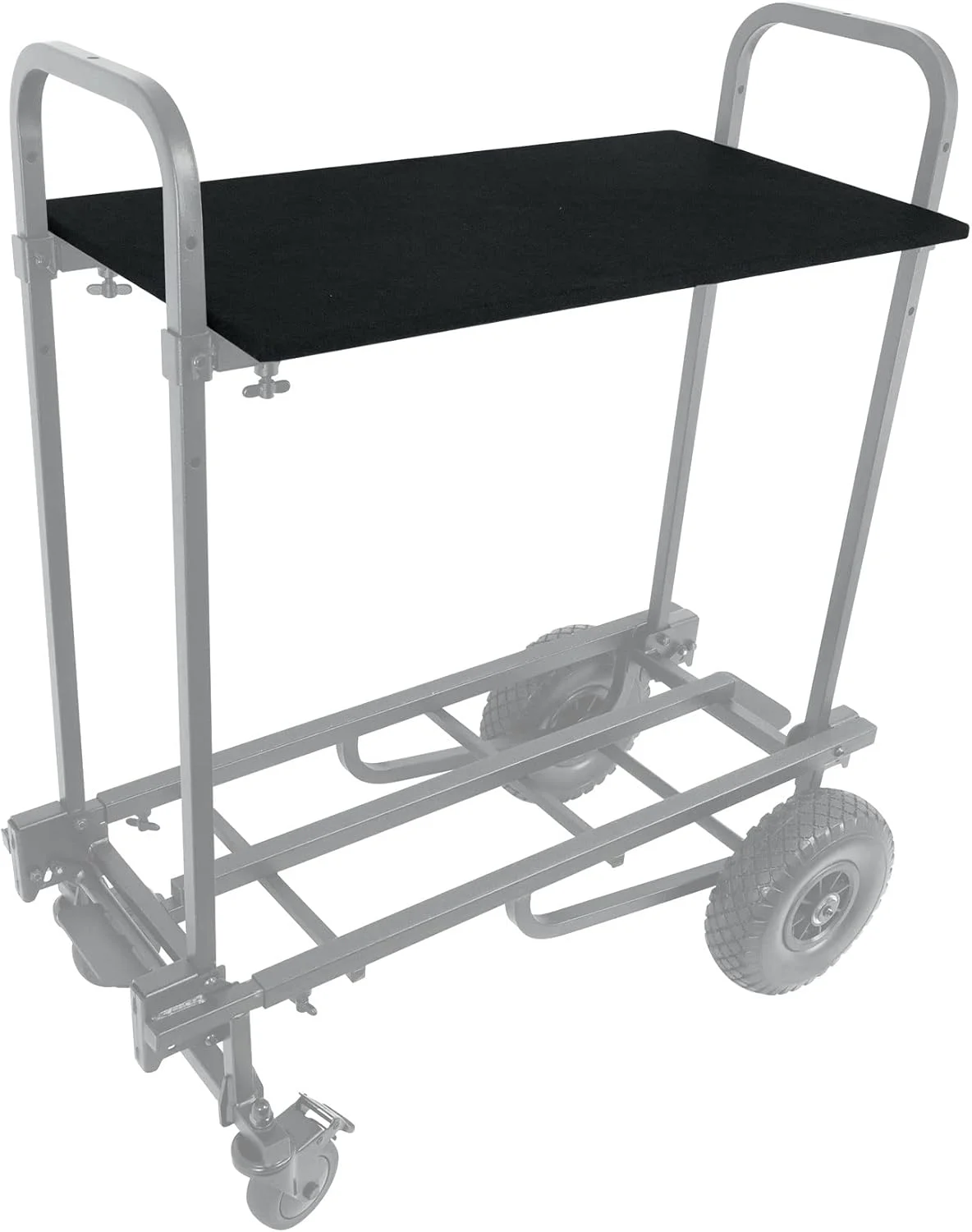 صفحه/میز چوبی الحاقی راکویل CART-SHELF برای چرخ دستی Rock Cart Pro، طراحی دو تکه چوبی، بست های محکم، روکش موکتی، برای دی جی ها و نوازندگان