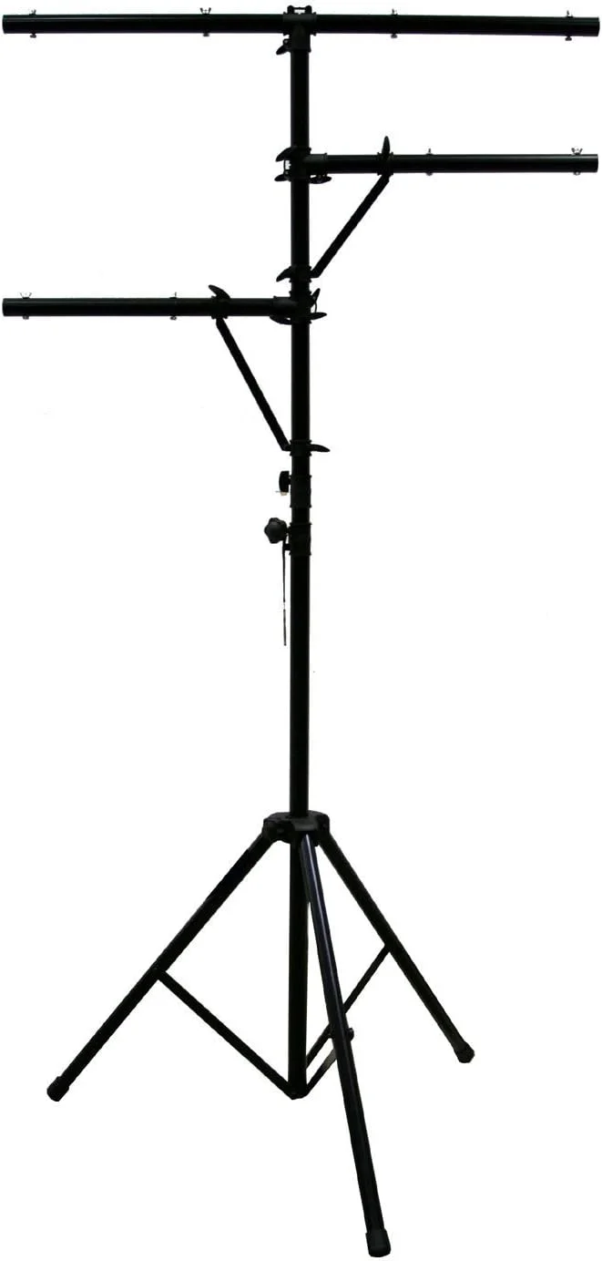 پایه نورپردازی چند منظوره American Sound Connection Pro Audio Mobile DJ، سه پایه قابل حمل با میله T تا ارتفاع 3.6 متر