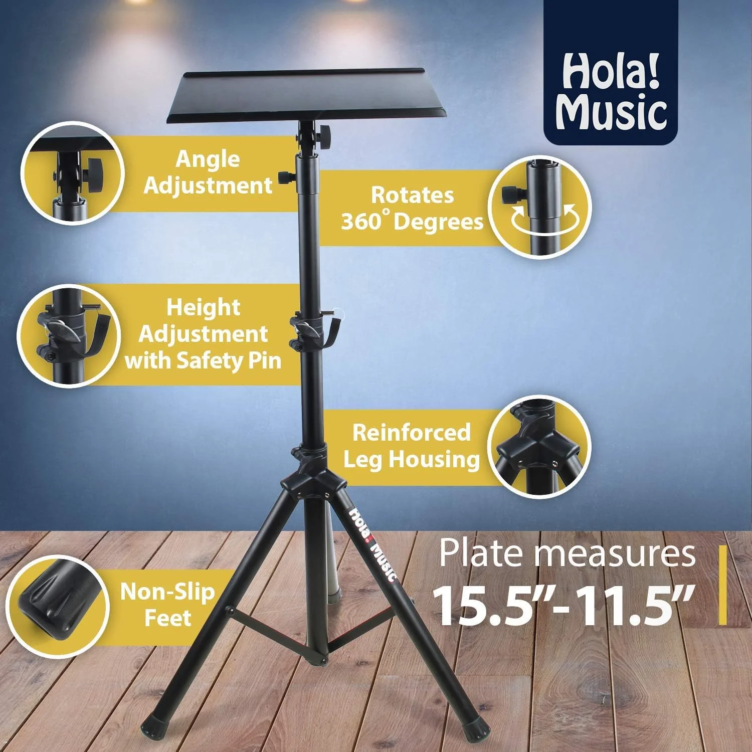 پایه سه پایه چند منظوره حرفه ای سنگین DJ مدل Hola! Music HPS-300B - پایه سه پایه لپ تاپ، پایه پروژکتور، پایه میکسر