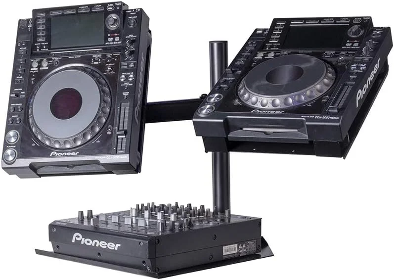 پایه دوگانه CDJ هدلاینر آوالون مناسب برای اکثر دستگاه‌های CDJ؛ بازوهای قابل تنظیم CDJها را بالاتر از سایر تجهیزات دی‌جی، ترن‌تیبل‌ها و میکسرها قرار می‌دهد (HL22000)