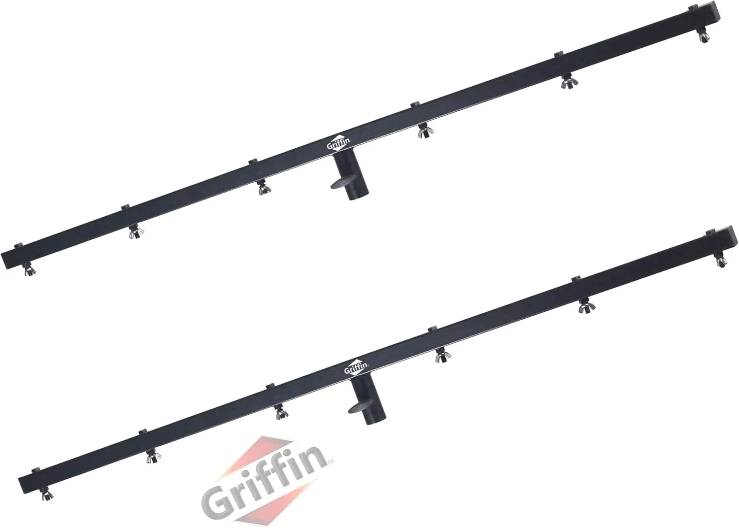 پایه تی‌بار 150 سانتی‌متری GRIFFIN برای استندهای سه‌پایه نورپردازی DJ (سری Stage-MountX) بسته 2 عددی – میله اتصال برای سیستم تراس نورپردازی با 12 پیچ آویز – کیت تراس افقی برای تجهیزات موسیقی