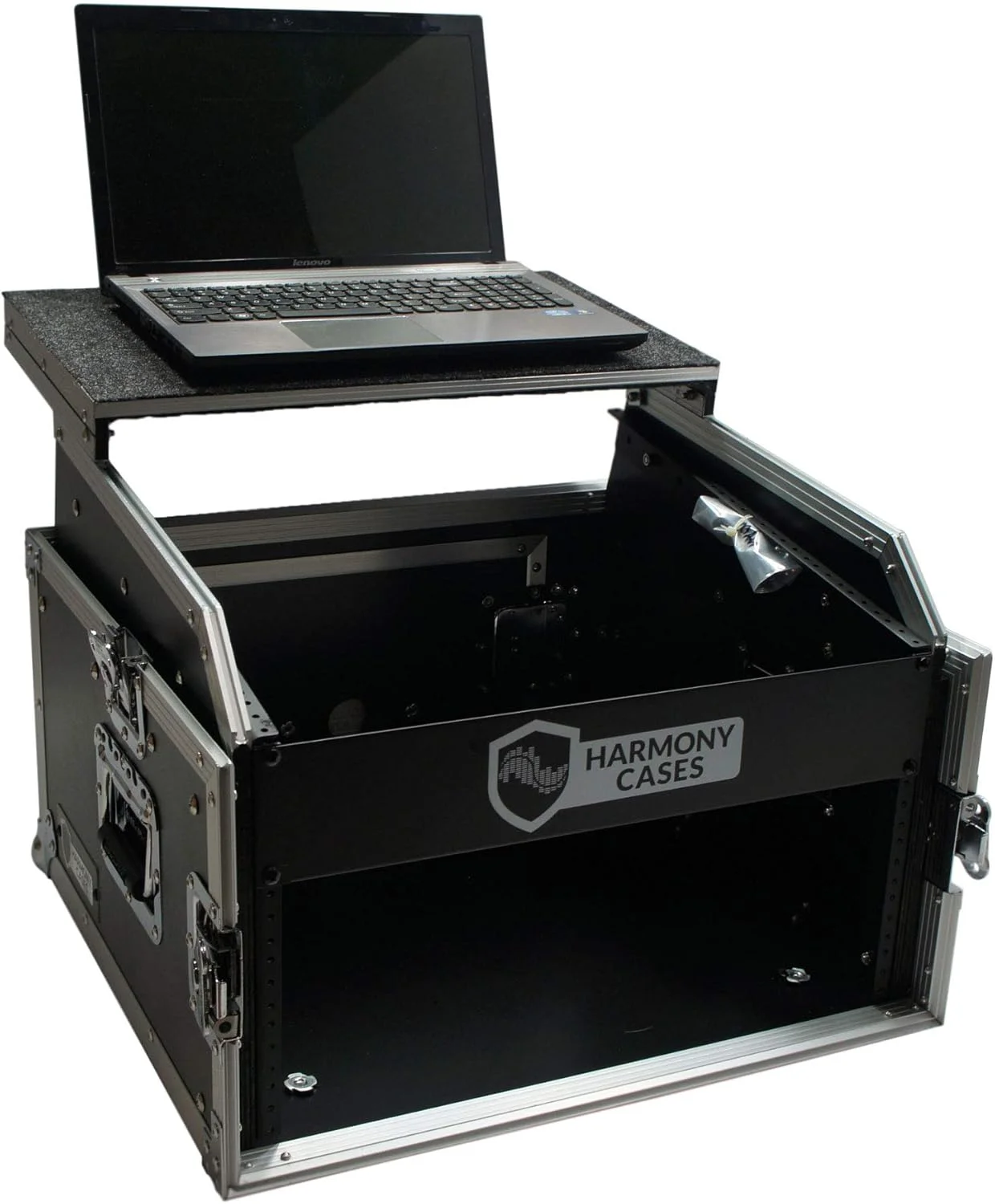 کیف هارمونی آدیو مدل HCM4ULT DJ برای لپ تاپ با سطح شیب دار 10U و رک عمودی 6U - نو کیف هارمونی آدیو مدل HCM4ULT DJ برای لپ تاپ با سطح شیب دار 10U و رک عمودی 6U - نو