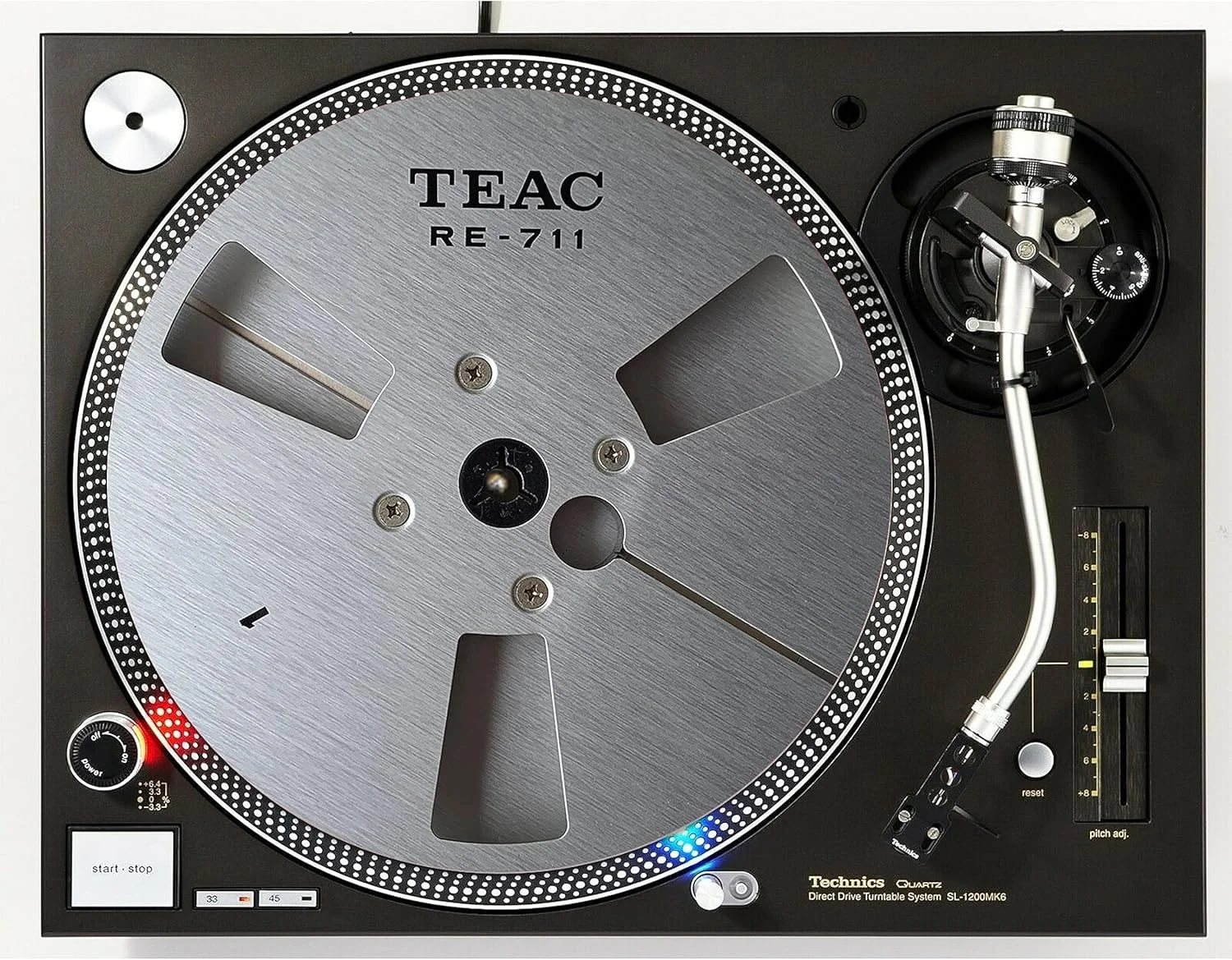 صفحه لغزنده 12 اینچی طرح DJ Reel to Reel #3 Scratch Pad 1200 برای گرامافون