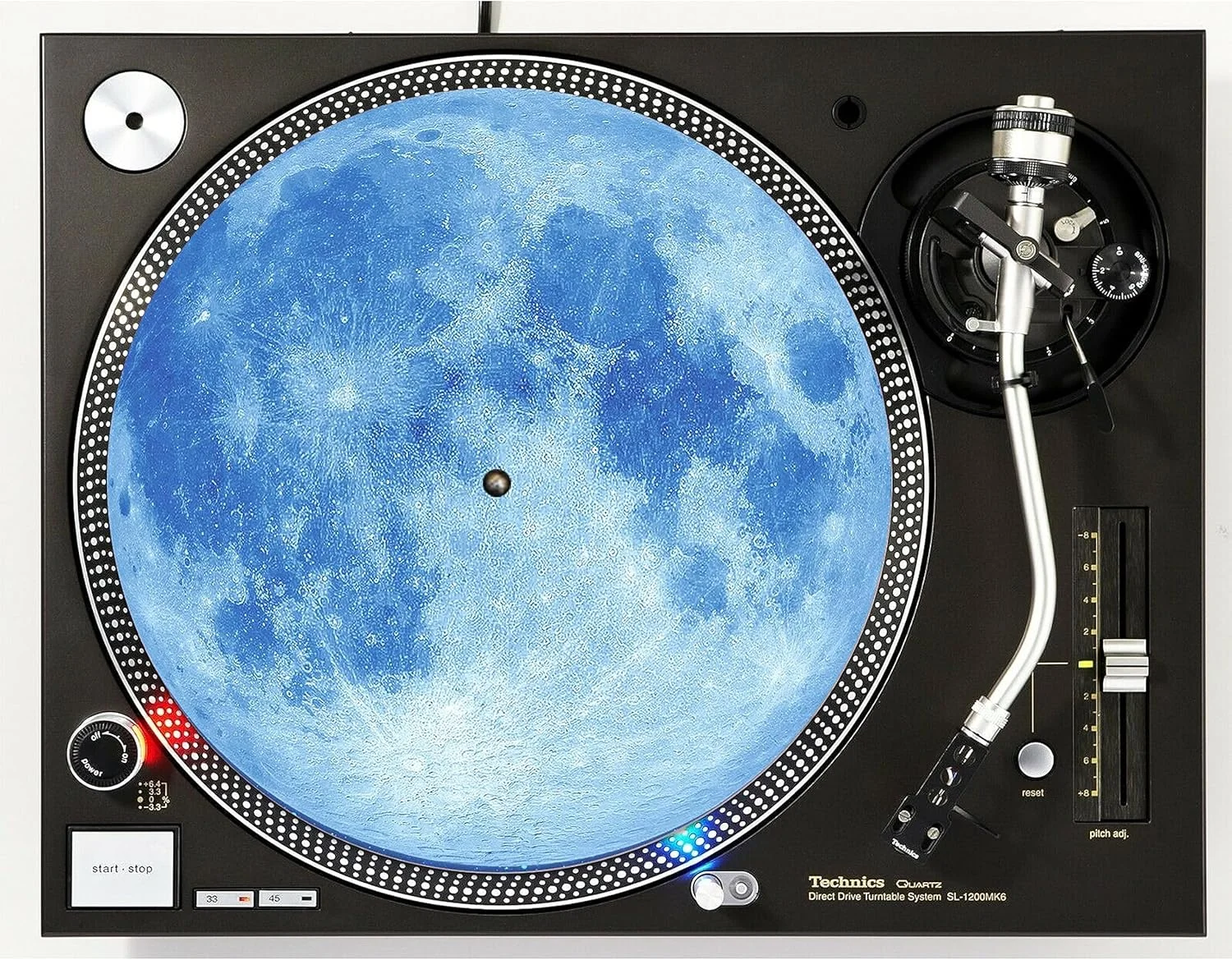 صفحه لغزنده گرامافون 12 اینچی DJ Blue Moon Lunar Scratch Pad، مناسب برای یادگاری های وینیل