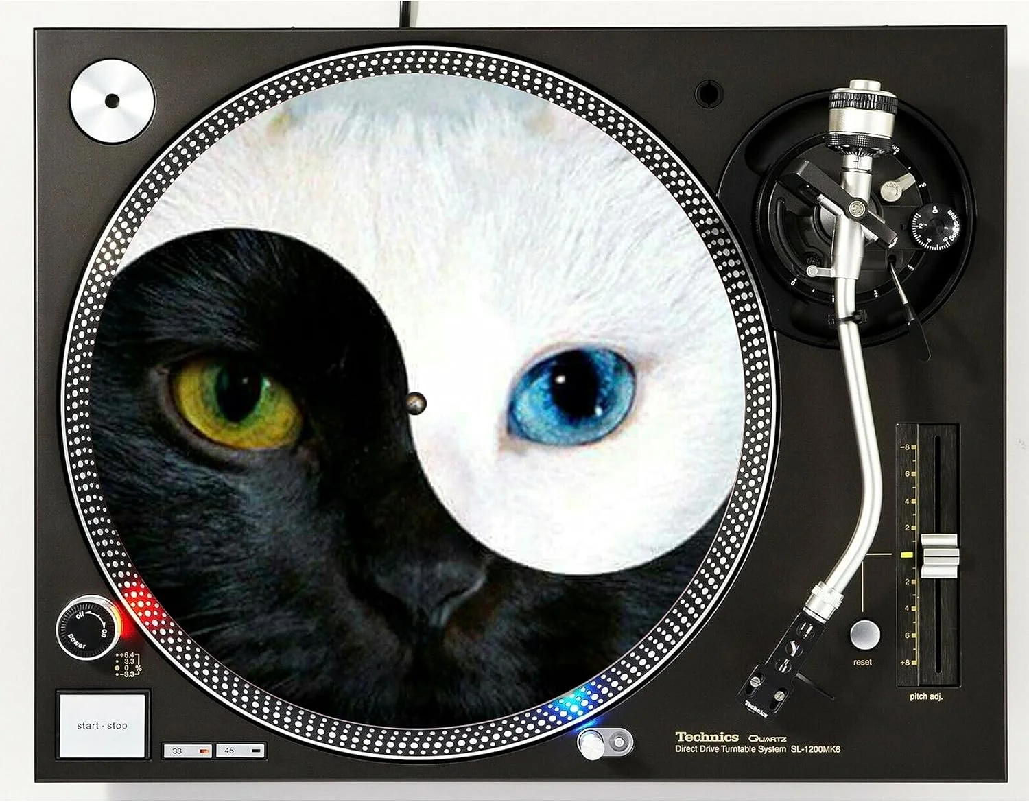 پد ضد خش گربه DJ Ying Yang Kitty Cat شماره 2، یادگاری وینیل 12 اینچی، زیرصفحه گرامافون DJ، پد صفحه گردان x1