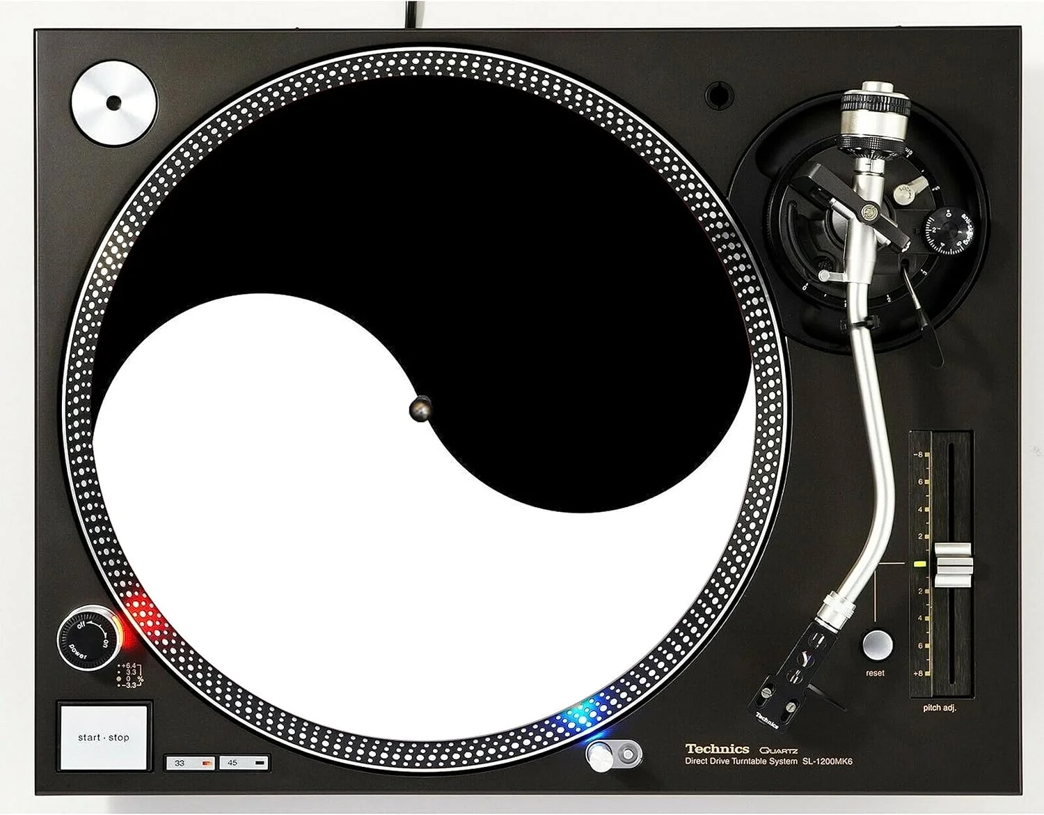 پد لغزنده گرام DJ Zen #1 Ying Yang Scratch Pad 1200، یادگاری وینیل، 12 اینچ، پد لغزنده صفحه گرام، پد صفحه DJ، یک عدد