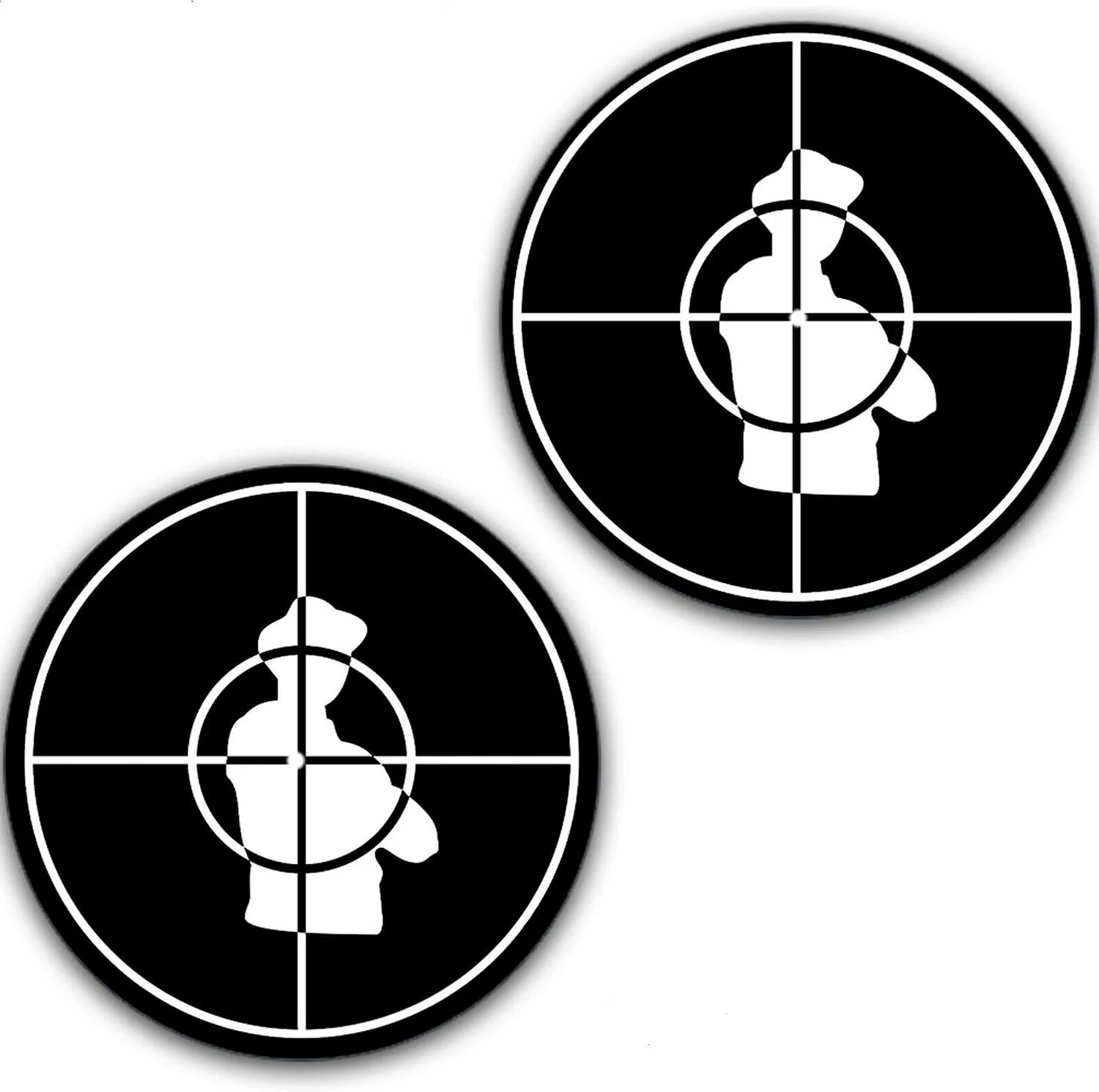 یک جفت پد لغزنده صفحه گرامافون DJ Sniper Scope Interverted Scratch Pads 1200 Vinyl Memorabilia 12 اینچی