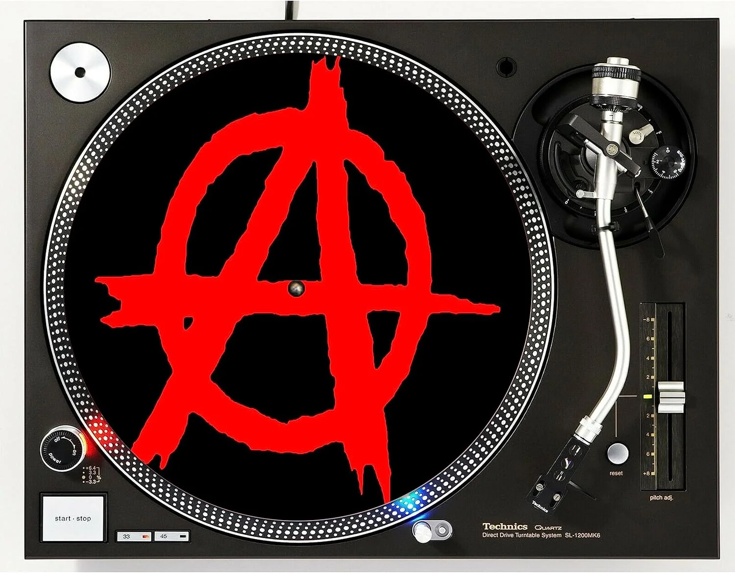 پد ضد خش DJ Anarchy شماره 1، یادگاری وینیل 1200، زیرانداز لغزنده 12 اینچی، پد صفحه گردان DJ، پد پلاتر x1