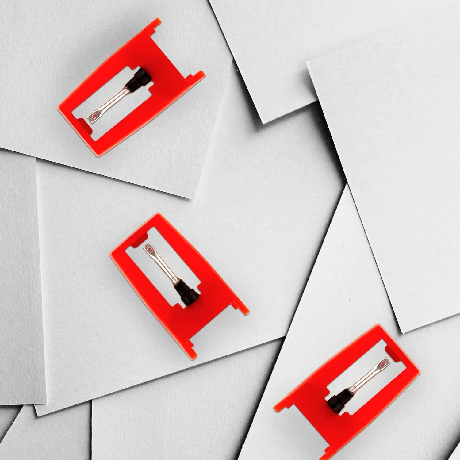 ۳ عدد سوزن گرامافون، سوزن جایگزین صفحه گردان با عمر طولانی، سوزن الماس جایگزین برای گرامافون صفحه وینیل، گرامافون LP، ویکترولا، آیون، کراسلی (قرمز)