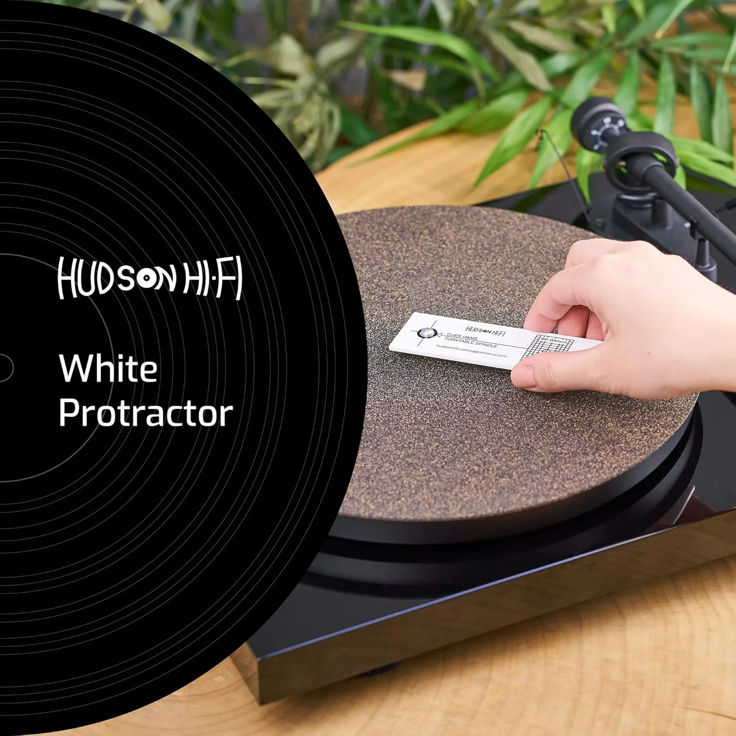 ابزار تنظیم سوزن گرامافون Hudson Hi-Fi مدل LP Phono Cartridge Stylus Alignment Protractor – کنتراست بالا (VTA جداگانه به فروش می رسد)