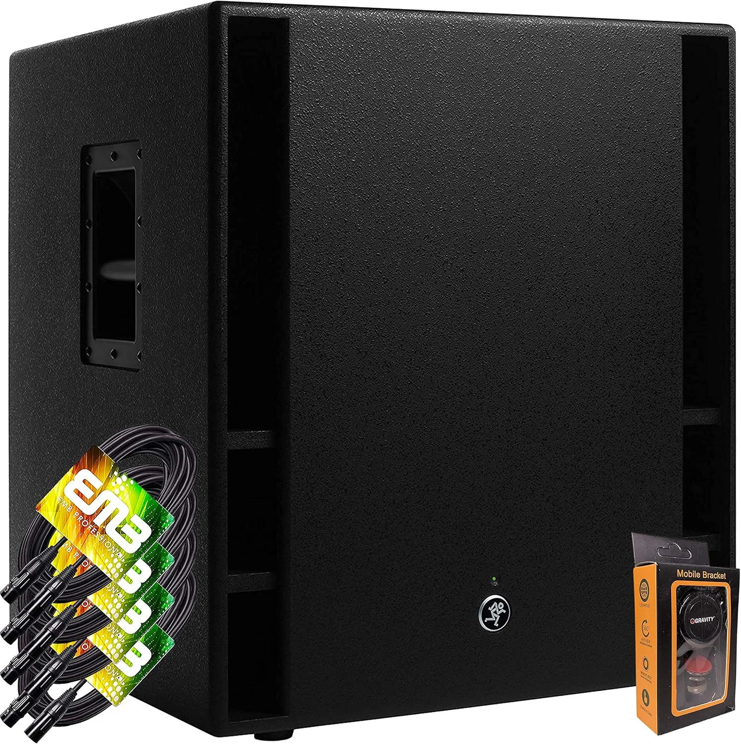 ساب ووفر اکتیو 18 اینچی 600 واتی Mackie Thump18S THUMP-18S به همراه کابل XLR چهارتایی EMB و هولدر مغناطیسی موبایل Gravity