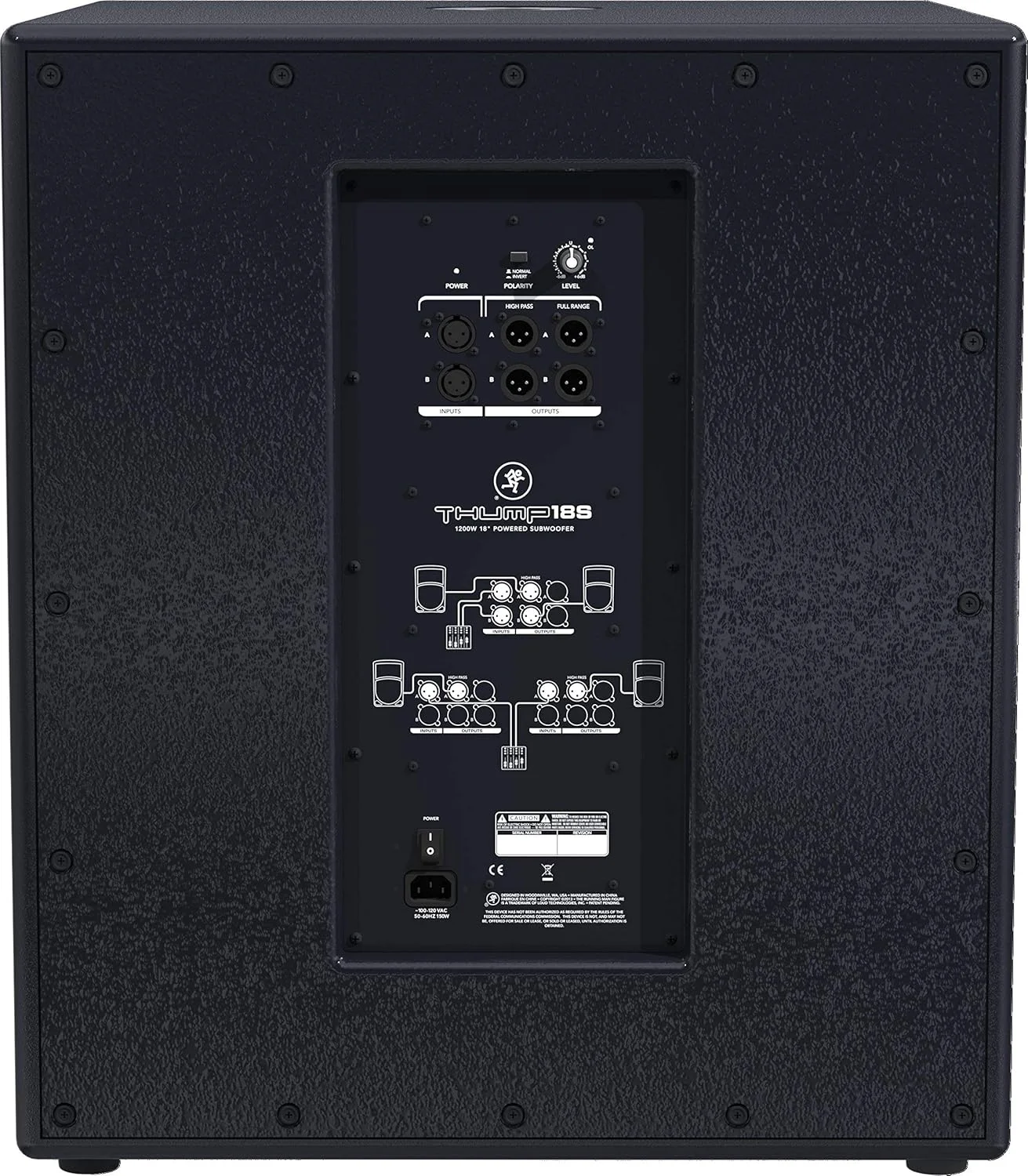 ساب ووفر اکتیو 18 اینچی 600 واتی Mackie Thump18S THUMP-18S به همراه کابل XLR چهارتایی EMB و هولدر مغناطیسی موبایل Gravity