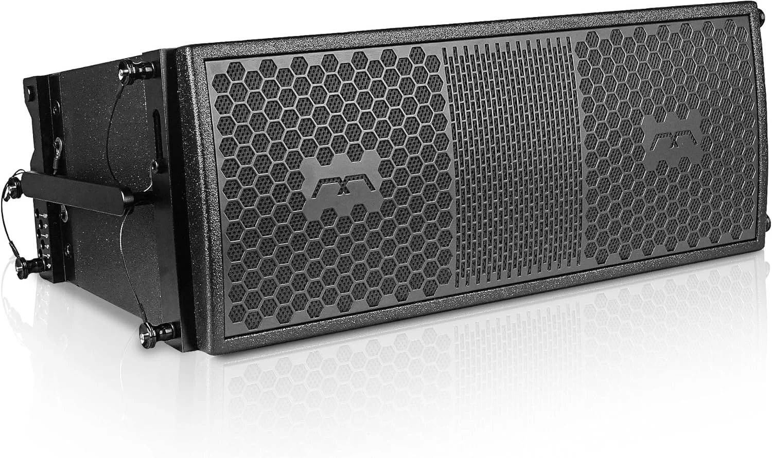 بلندگوهای آرایه خطی 2x8 سری Mode Audio Sound Town، با درایورهای نئودیمیوم ایتالیایی، تخته سه لایی، قابل تعویض بین حالت تمام رنج/Bi-Amp، دستگیره های جانبی آلومینیومی، مشکی (FILA-208)