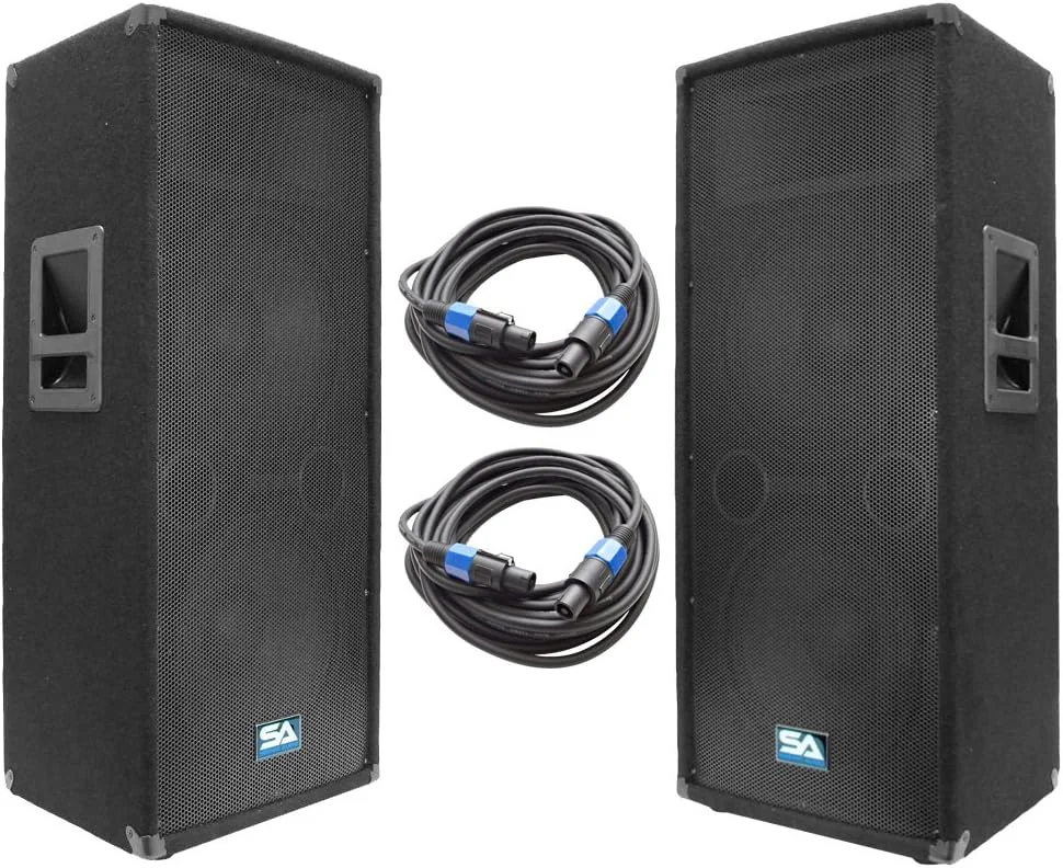 یک جفت باند DJ دوتایی 12 اینچی به همراه دو کابل باند 35 فوتی