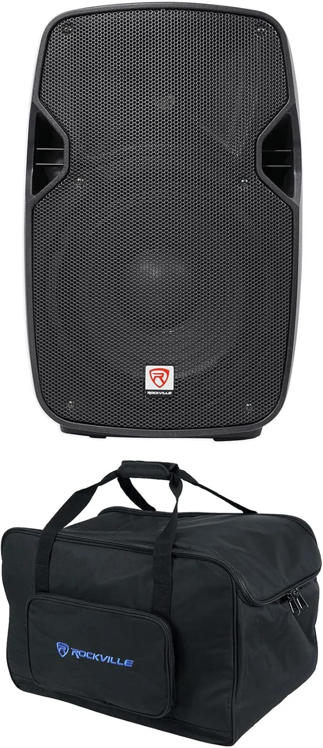باندل Rockville SPGN108: بلندگوی پسیو 10 اینچی 800 واتی DJ PA با بدنه سبک 8 اهم، کیف حمل پددار TB10 v2 برای تجهیزات PA 10 اینچی و استند، 2 تکه