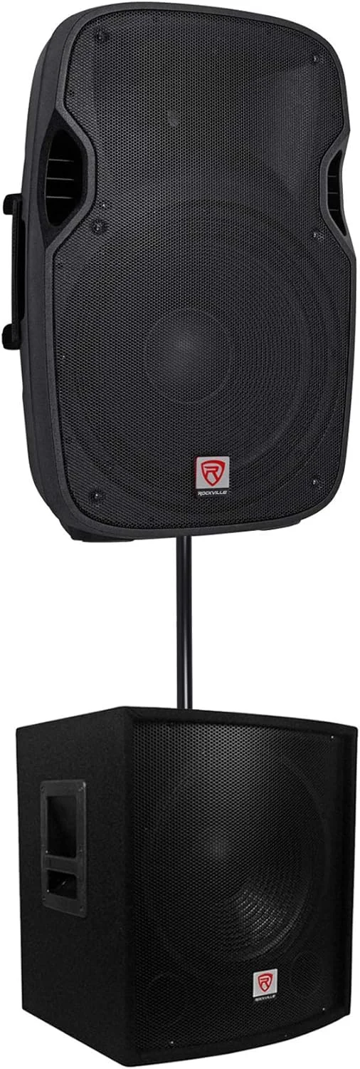 راکویل SBG1158: ساب ووفر حرفه ای DJ پسیو 15 اینچی 800 واتی 4 اهم، کابینت بیس DJ پسیو 15 اینچی 800 واتی SBG1154، میله نصب 36 اینچی RSP36، 3 تکه