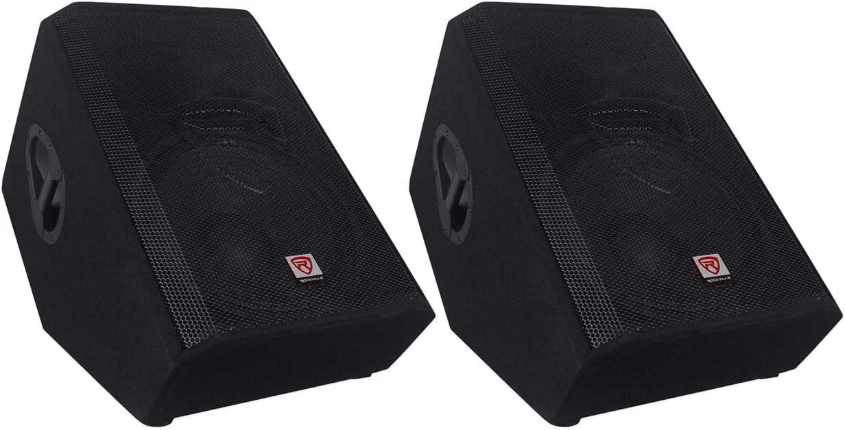 (2) اسپیکر مانیتور صحنه اکتیو Rockville RSM15A 15 اینچی، 2 طرفه، مجموع 2800 وات