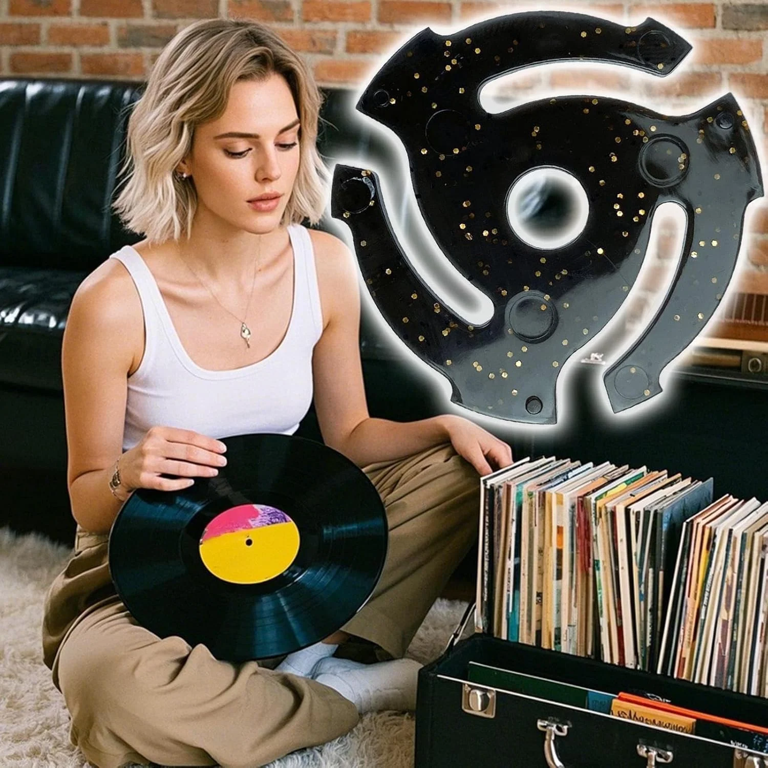 آداپتور 45 دور برای گرامافون | آداپتور صفحه گرامافون - لوازم جانبی جایگزین برای استودیو خانگی، علاقه مندان به موسیقی، تجهیزات دی جی، کلکسیونرها و دوستداران موسیقی