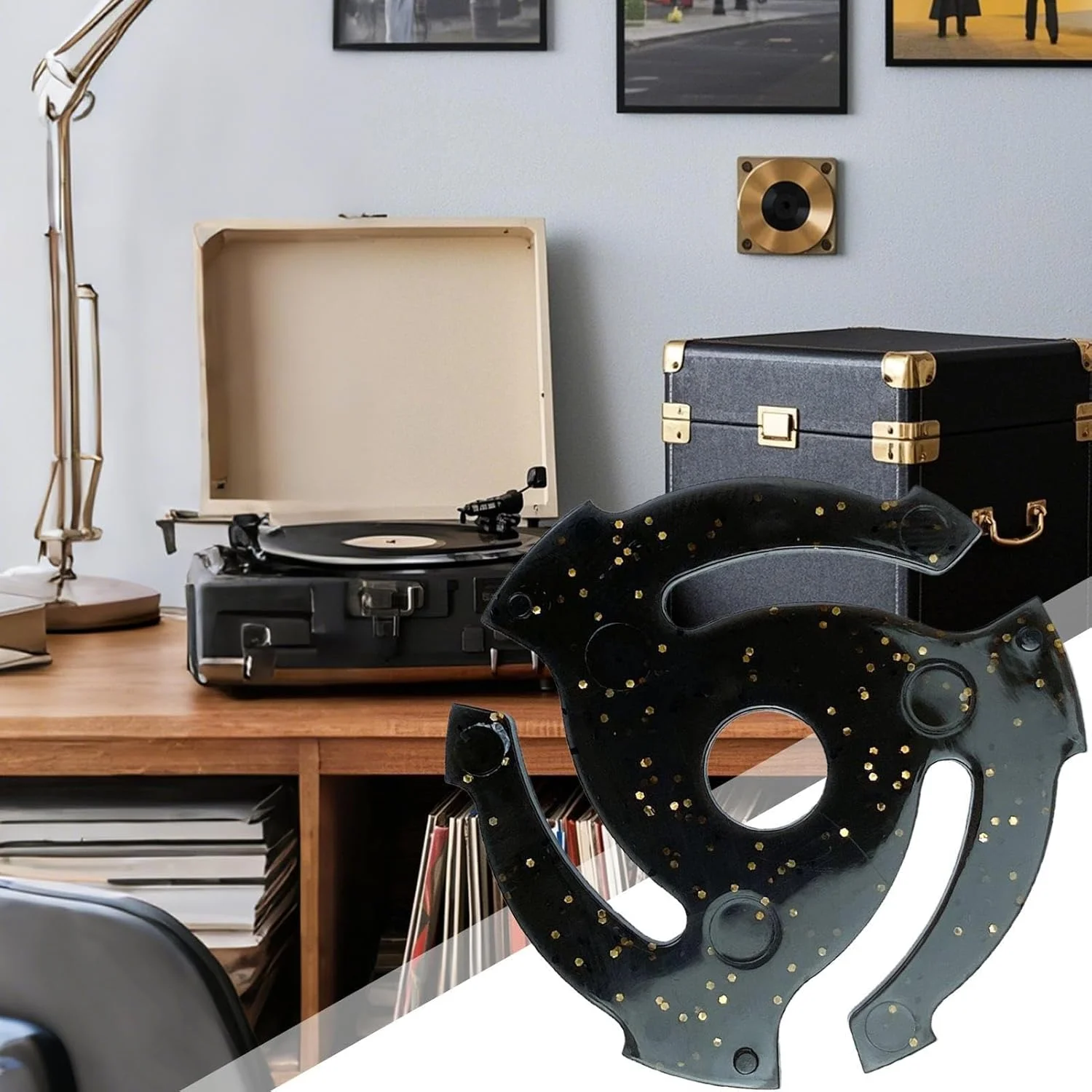 آداپتور 45 دور برای گرامافون | آداپتور صفحه گرامافون - لوازم جانبی جایگزین برای استودیو خانگی، علاقه مندان به موسیقی، تجهیزات دی جی، کلکسیونرها و دوستداران موسیقی