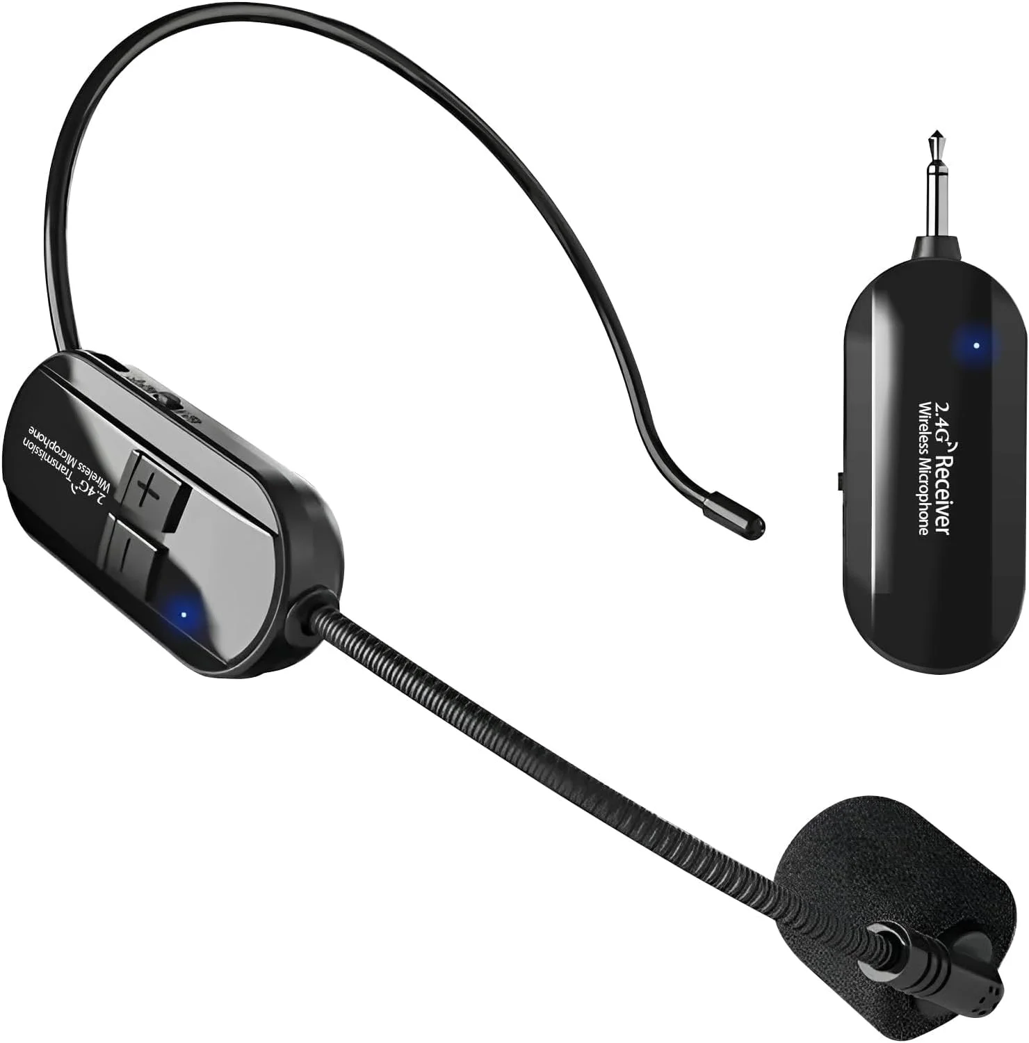 سیستم میکروفون بی سیم هدست، میکروفون هدست بی سیم 2.4G و میکروفون دستی 2 در 1، صدای ریورب سه بعدی استیج، برد 50 متری، میکروفون هدست برای آواز خواندن، سخنرانی، معلم، آمپلی فایر، سیستم PA