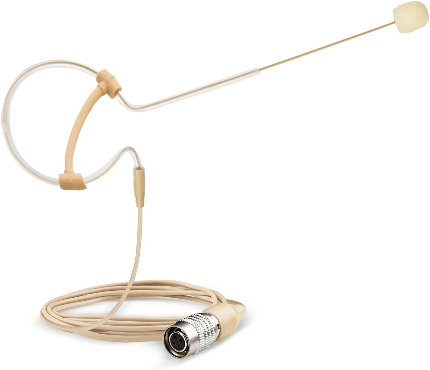 میکروفون هدست تک گوشی خازنی آویزان سازگار با سیستم بی سیم Audio-Technica، ایده آل برای آواز، کلیساها، استیج - بژ