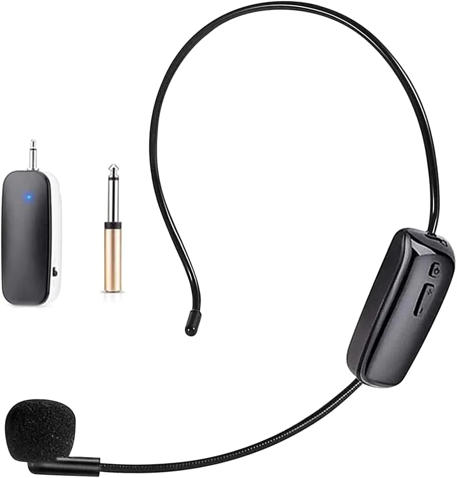 میکروفون بی‌سیم هدست، میکروفون هد UHF برای سیستم تقویت‌کننده صدا، میکروفون‌های بلندگوی نمایشگر دیجیتال LED قابل شارژ، هدفون‌های قابل حمل حرفه‌ای برای معلمان/تناسب اندام/راهنمای تور/رقص