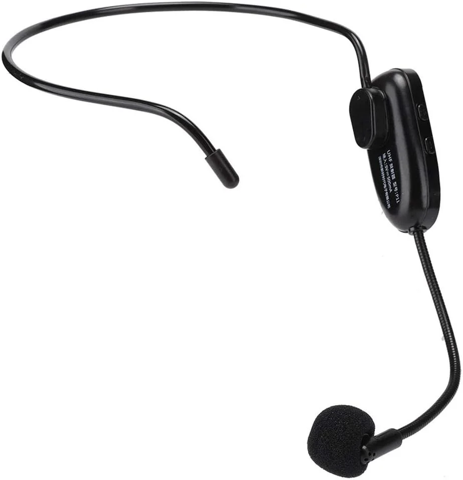 هدست میکروفون بی سیم، میکروفون بی سیم UHF حرفه ای برای تقویت کننده صدا و کامپیوتر، هدست میکروفون قابل شارژ برای اجرای صحنه، آموزش تناسب اندام، ارائه کنفرانس