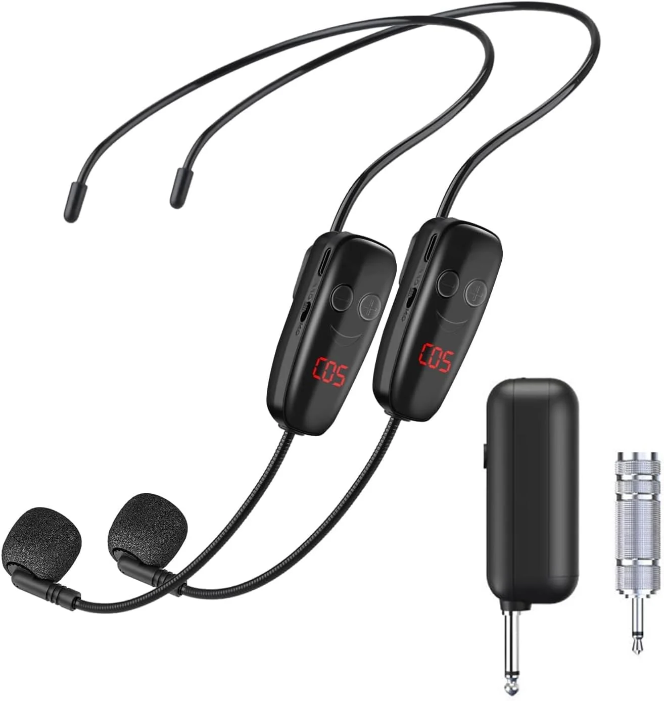 سیستم میکروفون بی‌سیم یقه ای UHF NALACAL، دوگانه، با برد 50 متر، ایده آل برای تقویت کننده های صدا، سیستم های PA، کلاس های ورزشی و مراسم کلیسا