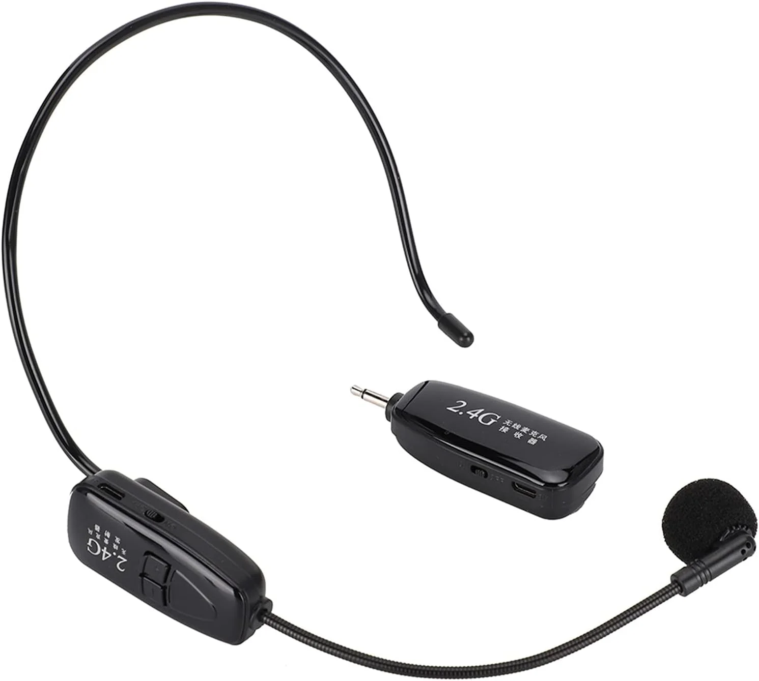 میکروفون بی سیم هدست، فرستنده و گیرنده میکروفون هدست بی سیم 2.4G جفت شدن خودکار قابل حمل، تطبیق خودکار دستگاه ها، برای تدریس، اجرای صحنه، آموزش تناسب اندام، کنفرانس