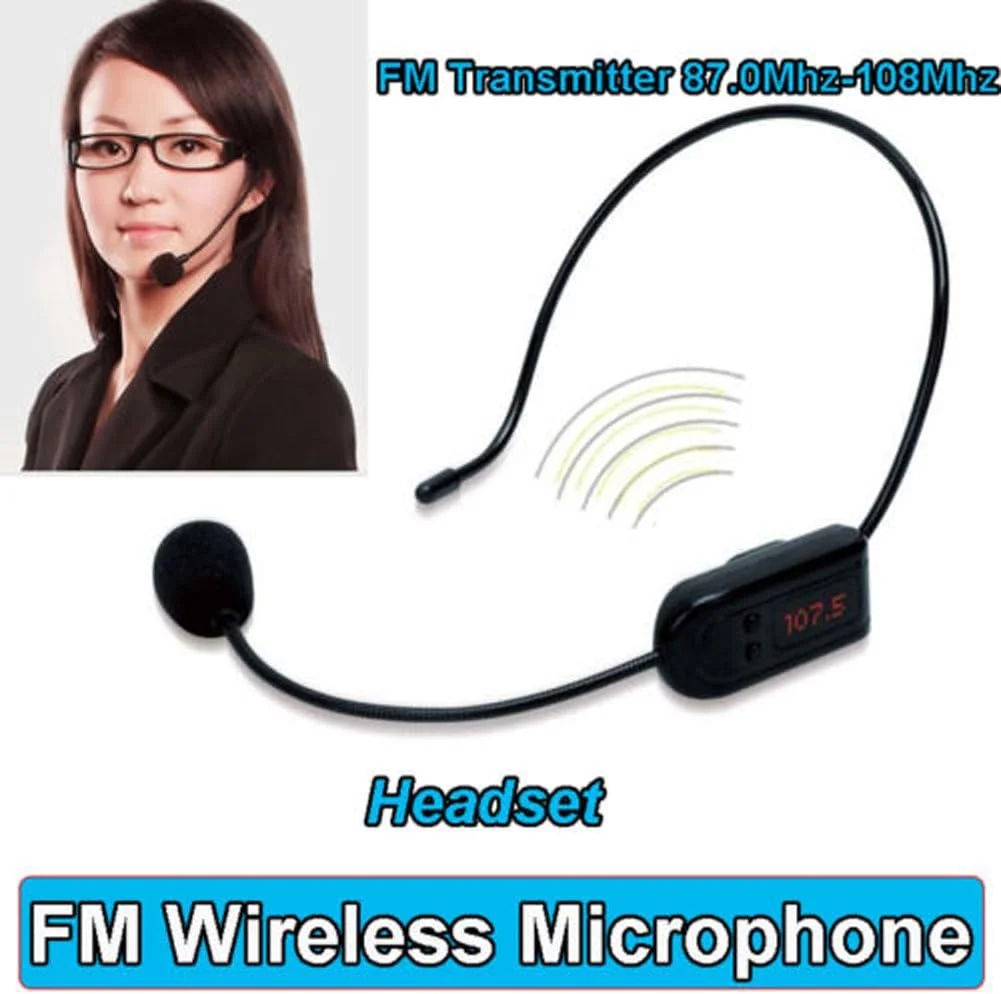 هدست میکروفون بی سیم FM تقویت کننده صدا 87 مگاهرتز-108 مگاهرتز میکروفون نمایشگر دیجیتال چند کاناله برای تدریس/راهنمای تور/تبلیغات فروش/جلسه
