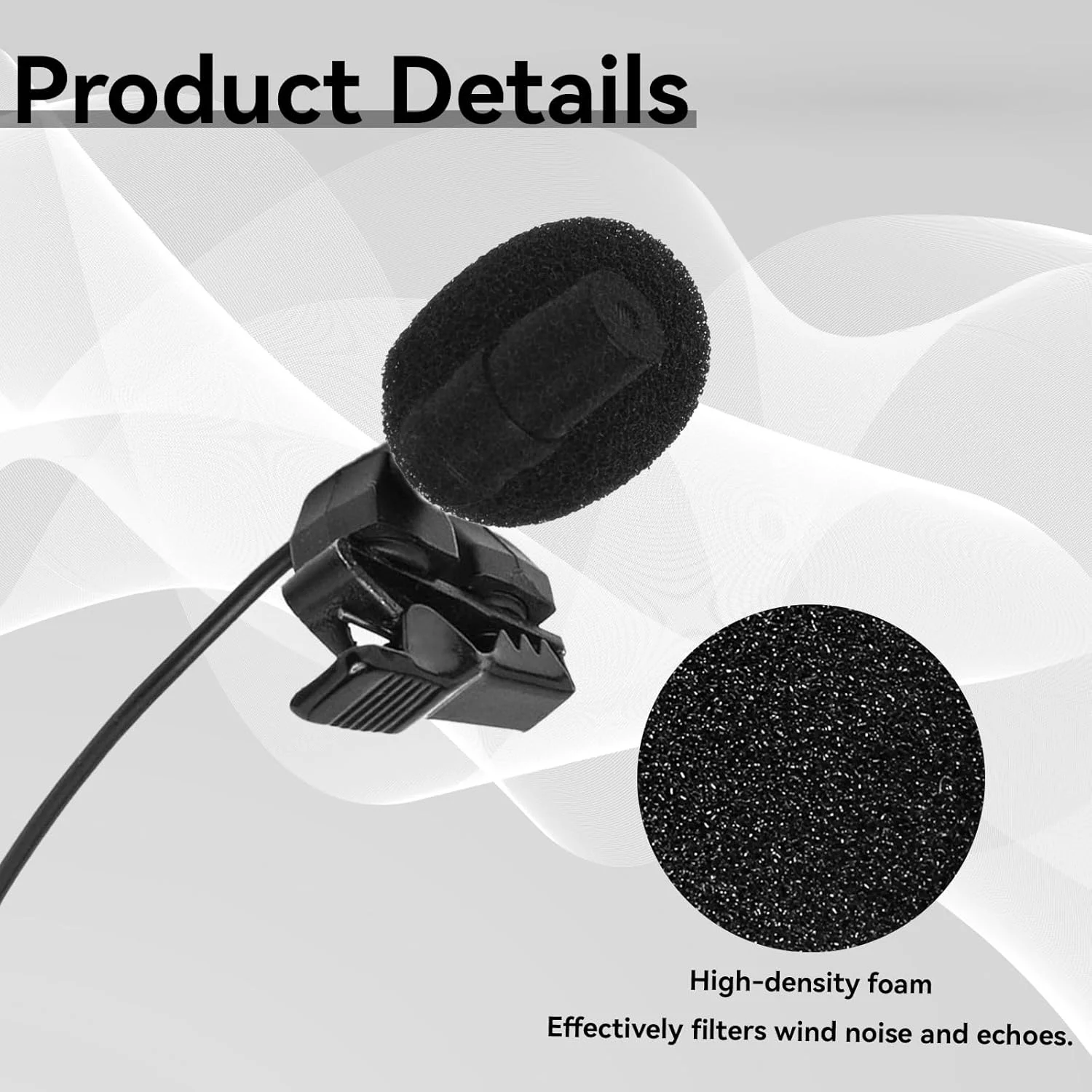 بسته 20 عددی روکش میکروفون شیشه جلو، روکش میکروفون یقه ای مشکی، روکش فوم میکروفون کوچک برای جلسات و اجرای صحنه