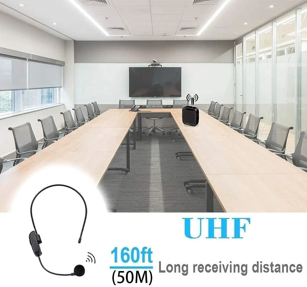 هدست میکروفون بی سیم MAKINGTEC، هدست میکروفون بی سیم UHF و دستی 2 در 1، برد 50 متری برای تقویت کننده صدا، بلندگوهای استیج، راهنمایان تور، مربی تناسب اندام