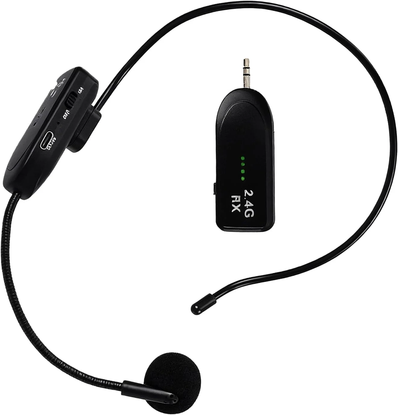میکروفون بی‌سیم هدست، میکروفون هدست بی‌سیم 2.4G، بلندگوی بی‌سیم قابل شارژ با نشانگر باتری، برد 20 متری برای بلندگوها، تدریس، کنفرانس‌ها، تقویت‌کننده صدا