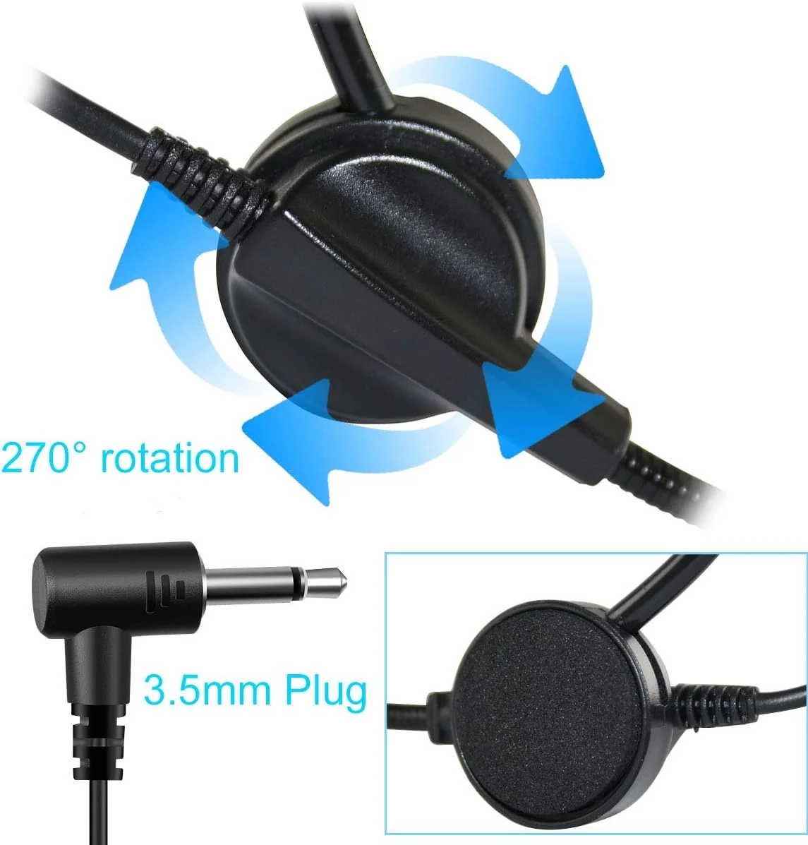 میکروفون هدست سیمی EXMAX، اتصال XLR، جک 3.5 میلی‌متری، الگوی قطبی کاردیوئید یک طرفه، زاویه چرخش انعطاف‌پذیر 270 درجه، مناسب برای اجرای صحنه، راهنمای تور، تبلیغات بازار