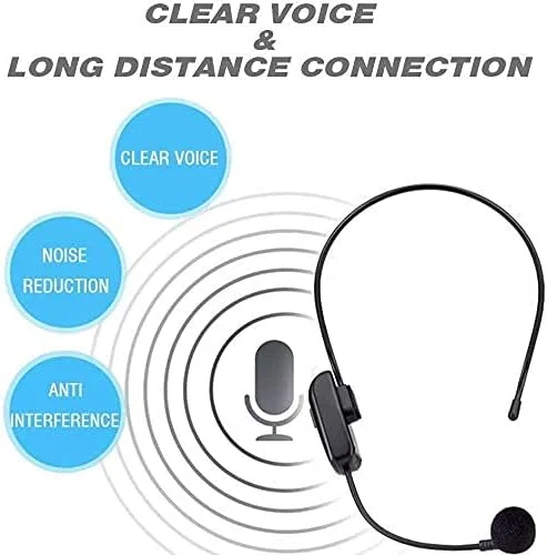میکروفون بی سیم هدست UHF، میکروفون بی سیم UHF هدست و دستی 2 در 1، تقویت کننده صدا با برد 50 متر، بلندگوهای استیج، سیستم PA، مناسب برای معلم، راهنما