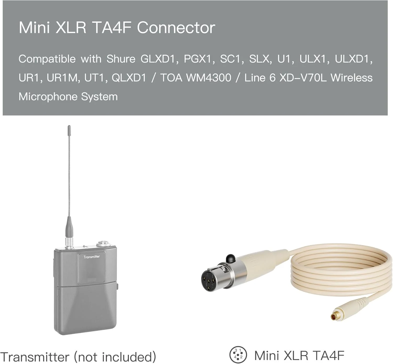 میکروفون هدست دور گوشی مدل JK MIC-J 071S برای فرستنده بی سیم Shure