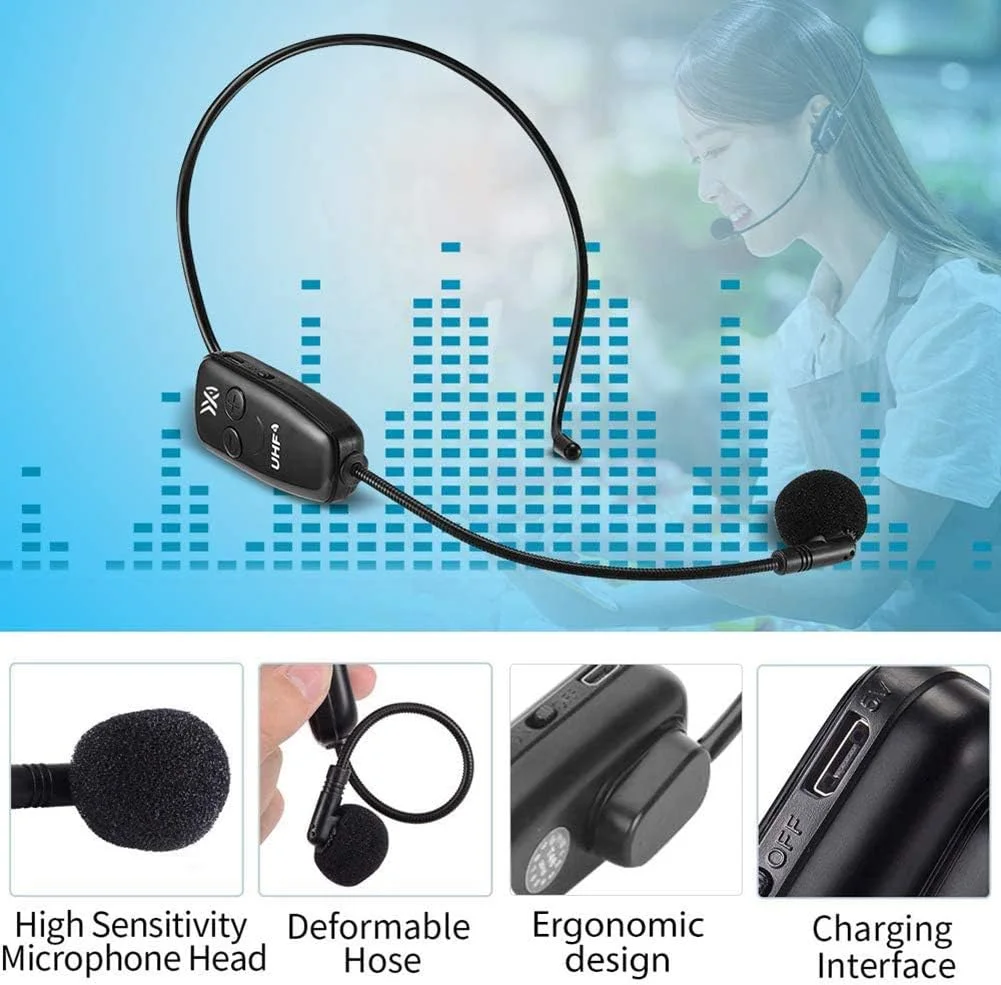 میکروفون های بی سیم دلفینو، سیستم میکروفون بی سیم هدست یقه ای Lavalier، مناسب برای تلفن هوشمند، لپ تاپ، کامپیوتر رومیزی، بلندگو، بلندگوی استیج، سخنرانی عمومی و تدریس